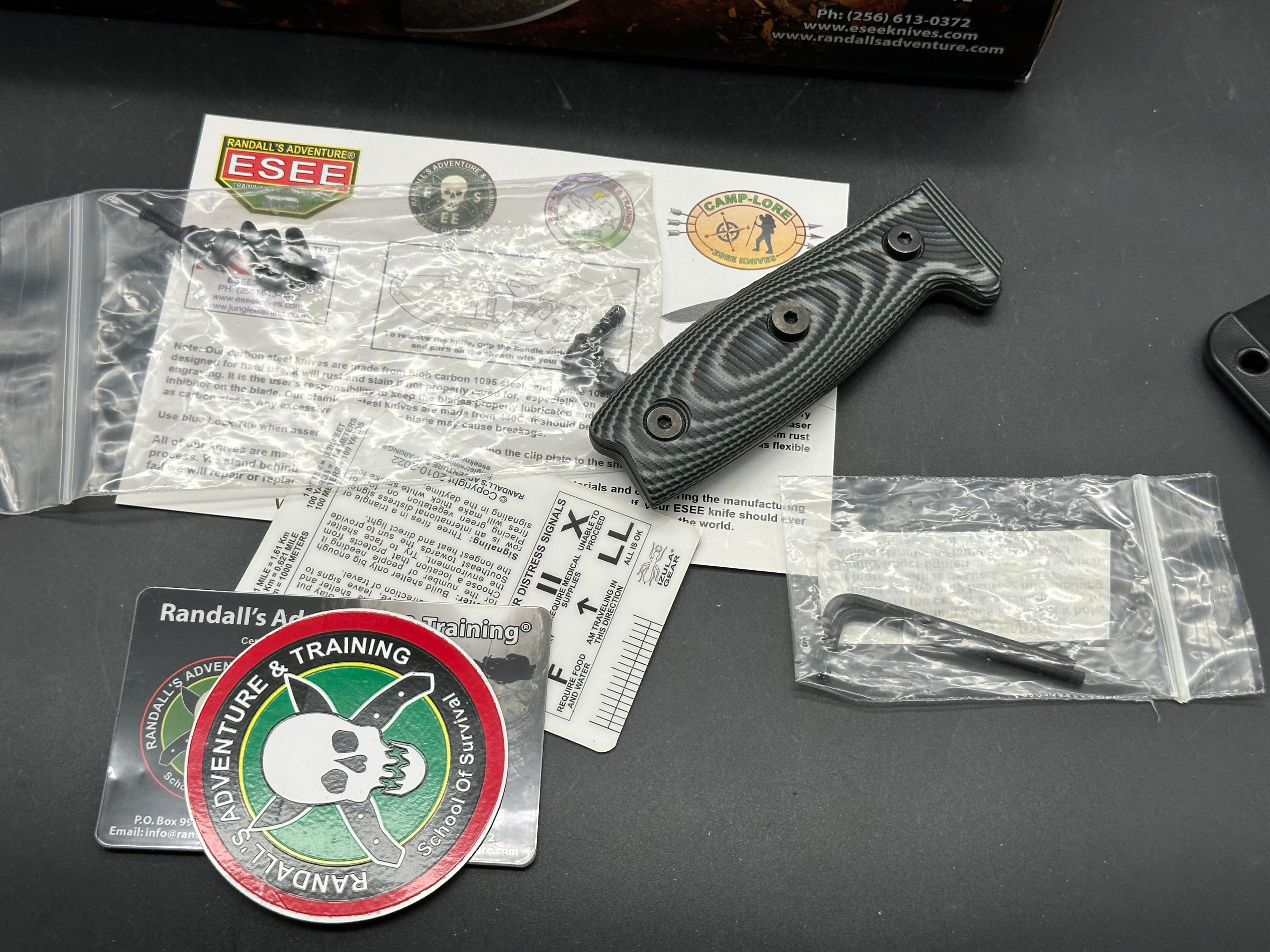 ESEE Knives ESEE-4 Fixed Blade Knife 3D Black/Gray G-10 (4.5" Stonewash S35VN)