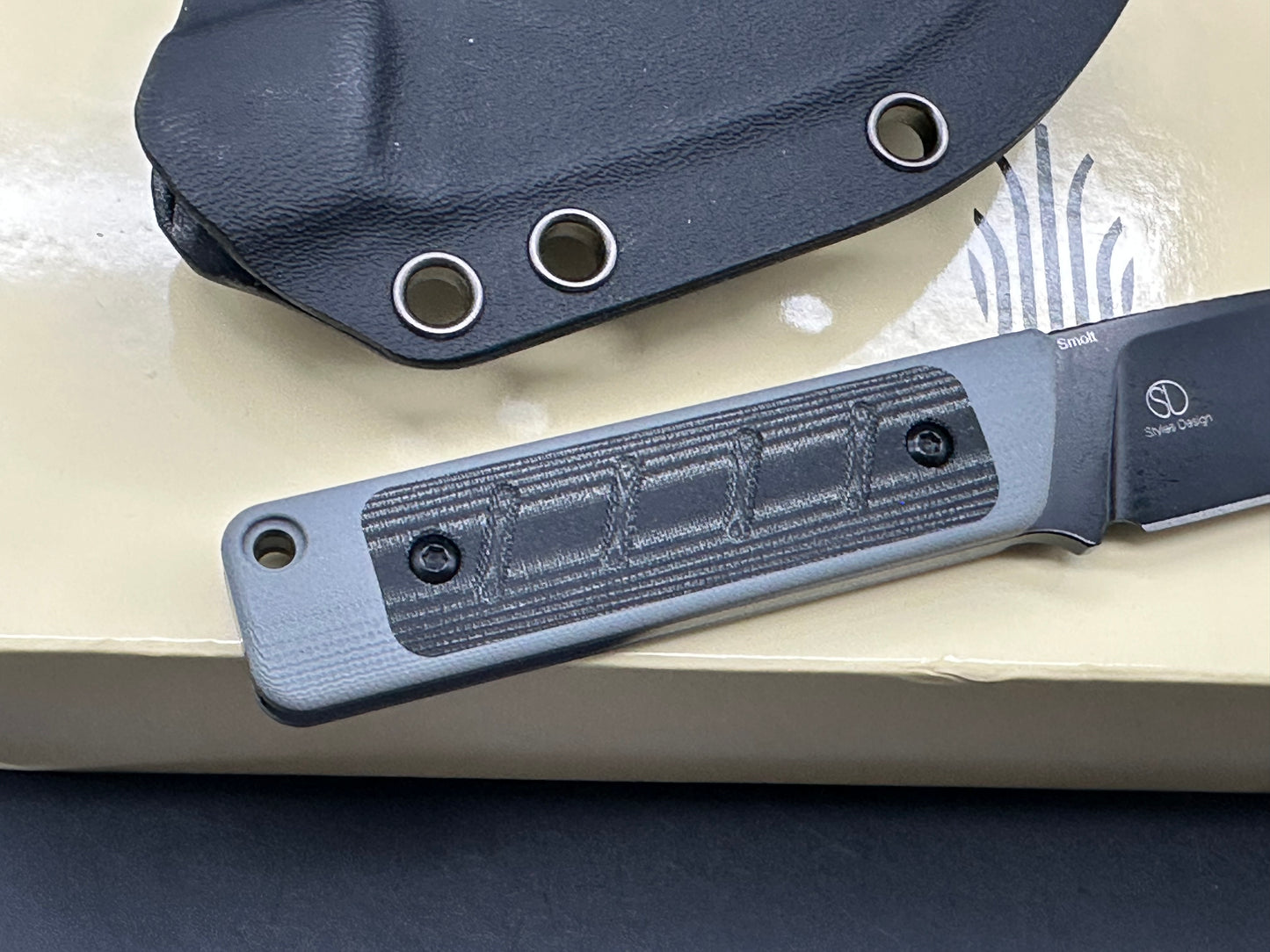 Kizer Smolt Fixed Blade Knife Black/Gray G-10 + Micarta (2.9" Black)