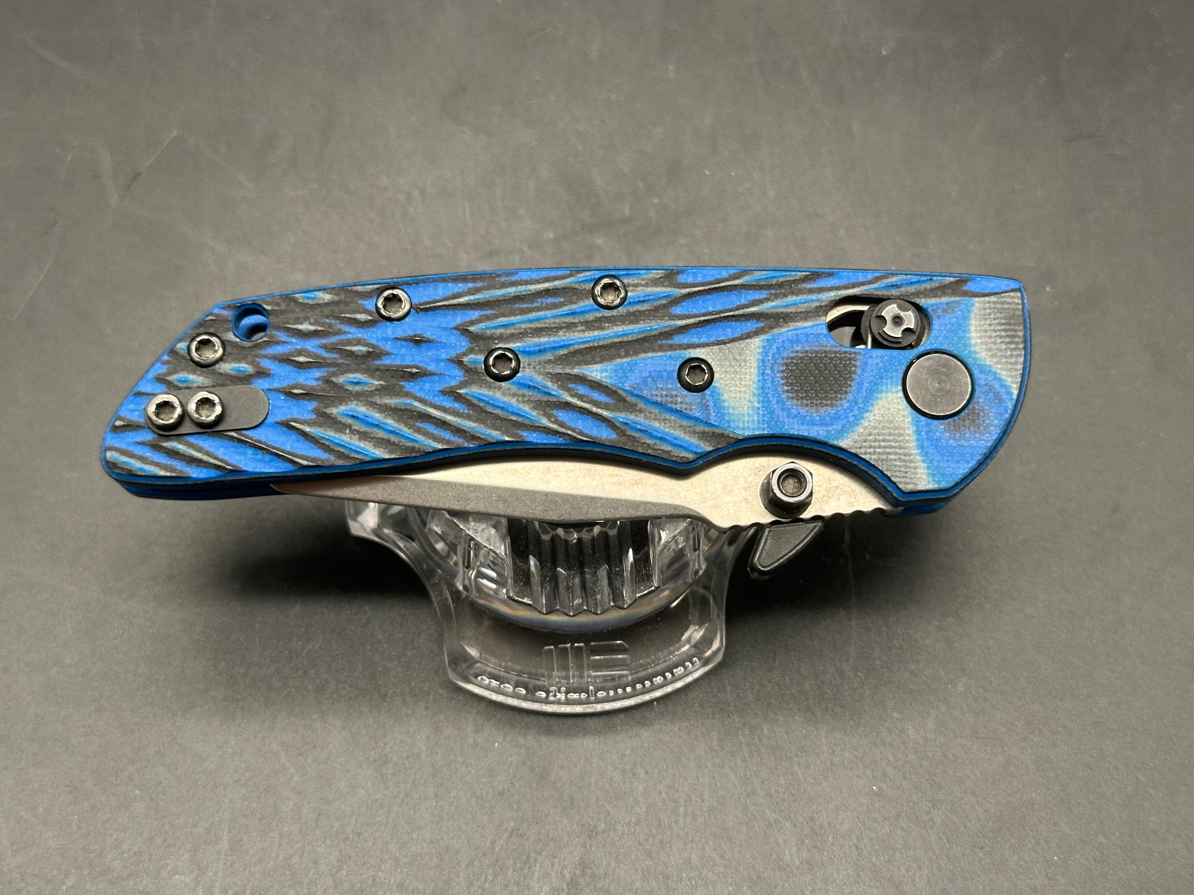 Hogue Deka Blue GMascus G-10, 20CV, with Snaggletooth pocket deploy