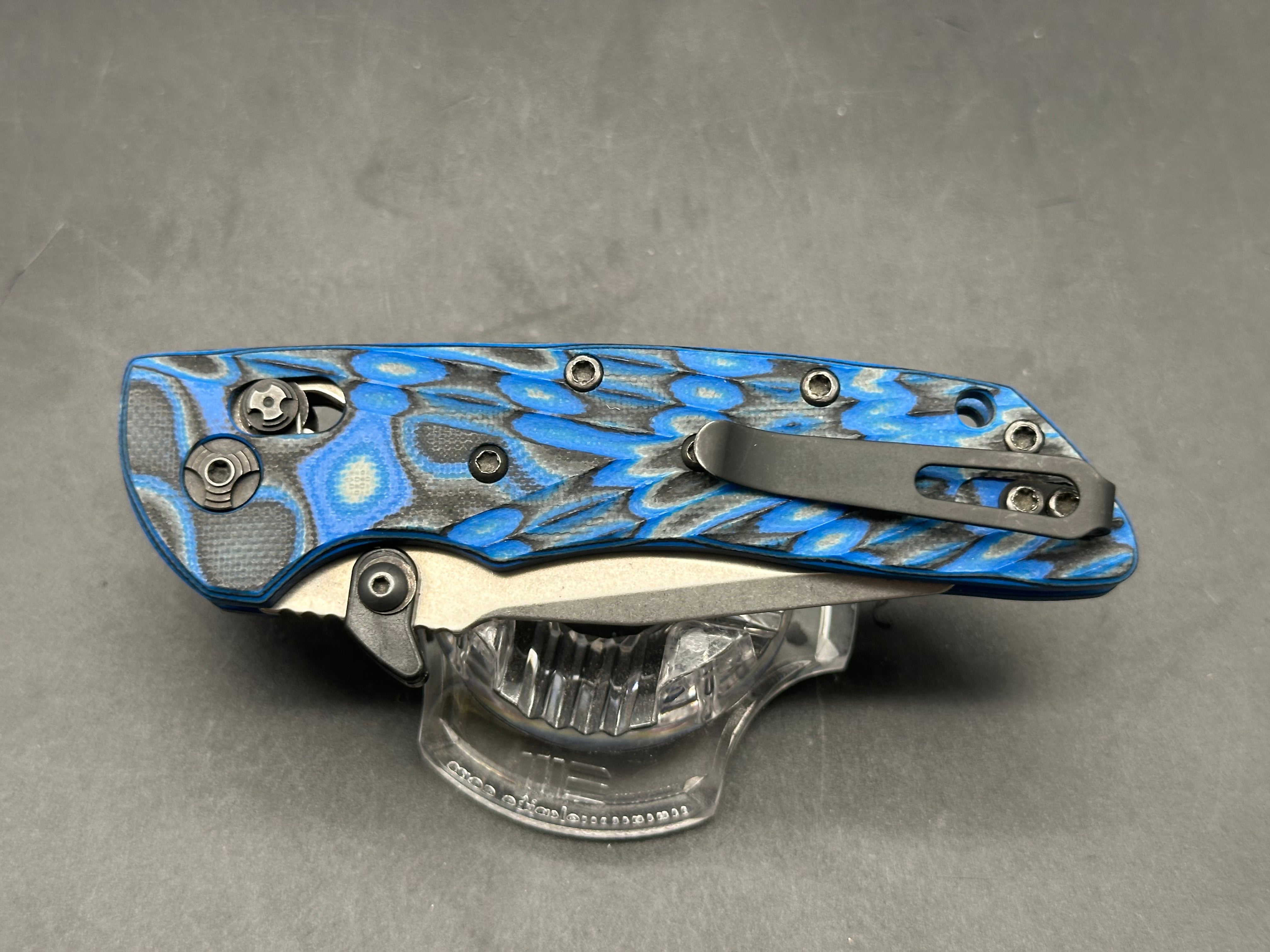 Hogue Deka Blue GMascus G-10, 20CV, with Snaggletooth pocket deploy