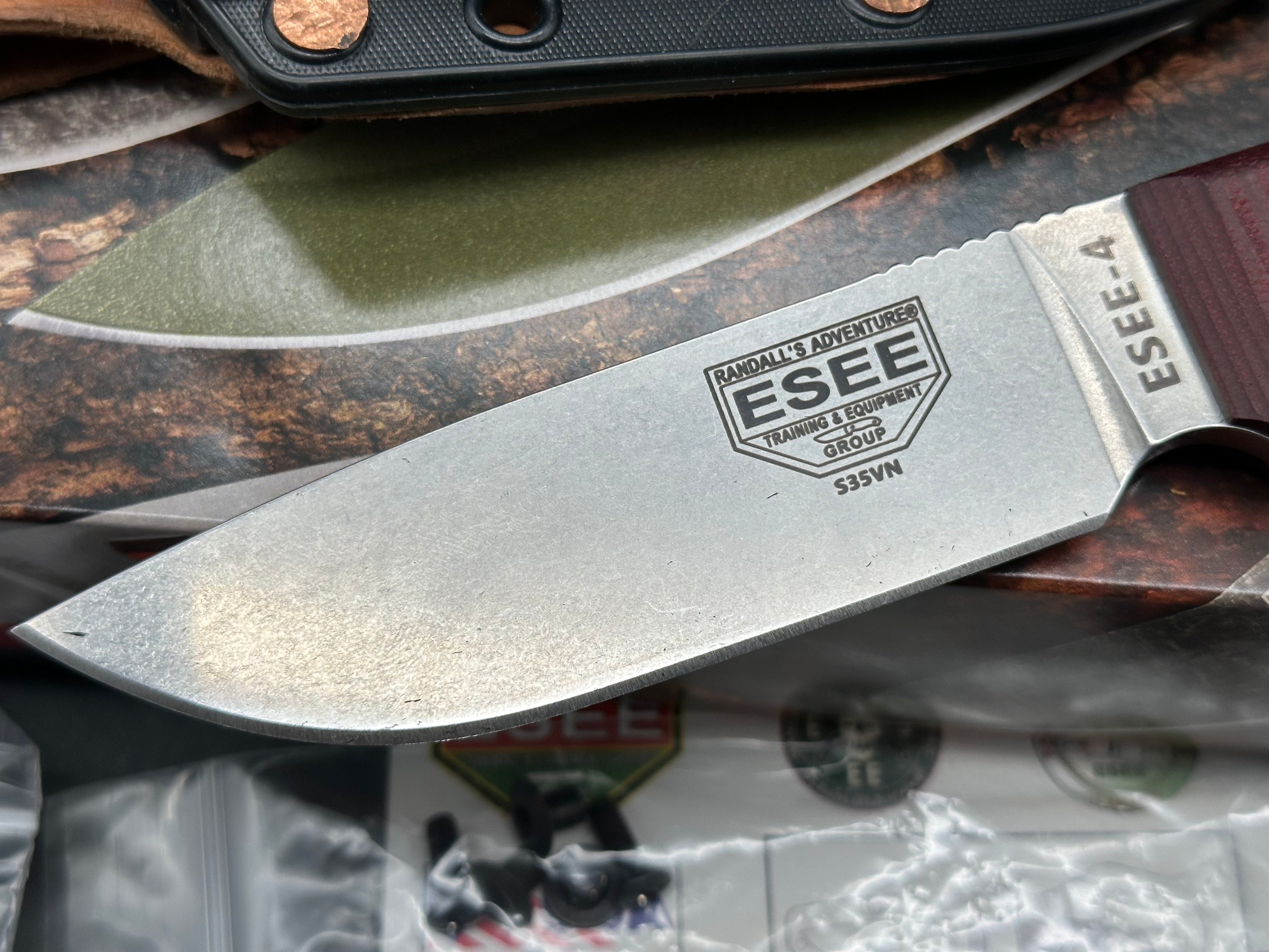 ESEE Knives ESEE-4 Fixed Blade Knife 3D Black/Gray G-10 (4.5" Stonewash S35VN)
