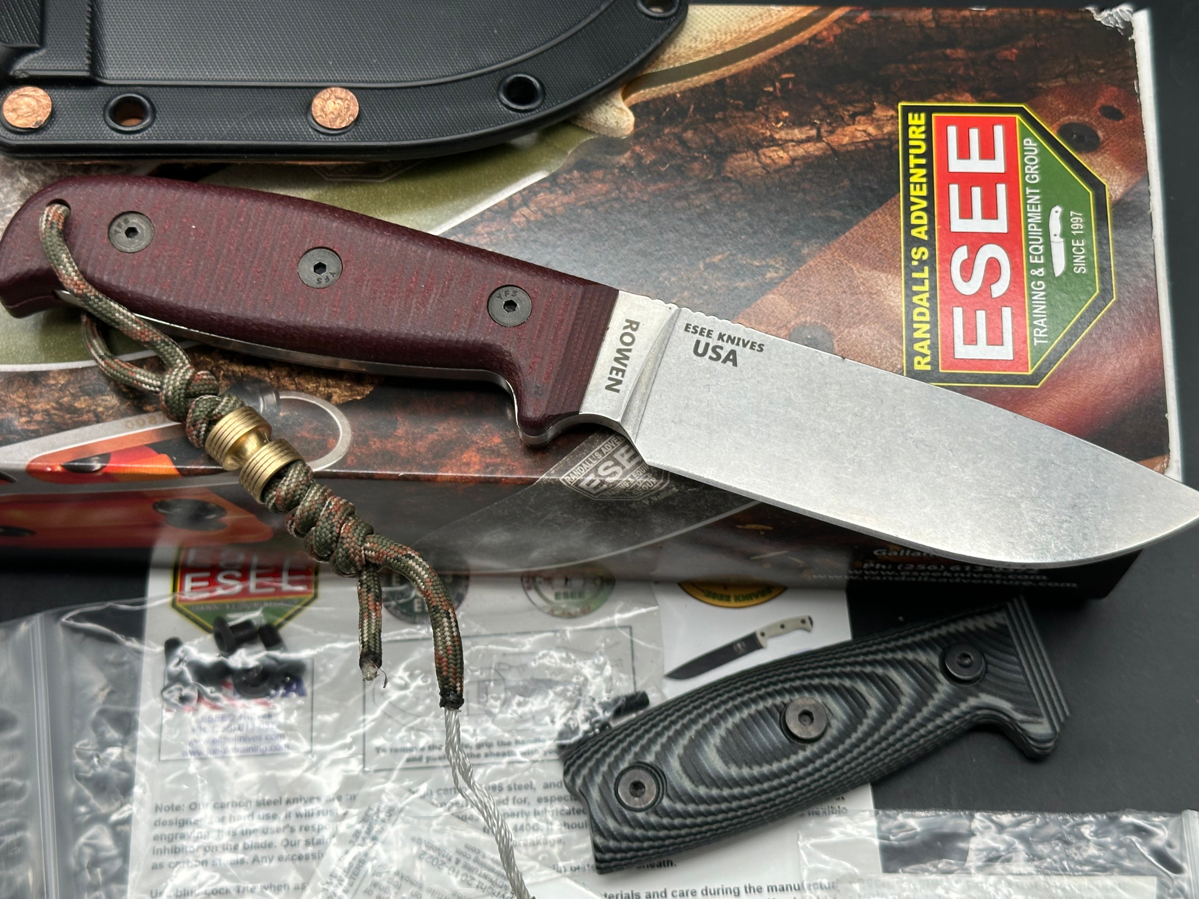 ESEE Knives ESEE-4 Fixed Blade Knife 3D Black/Gray G-10 (4.5" Stonewash S35VN)
