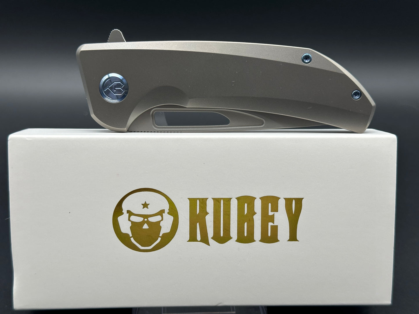 Kubey Hyperion Frame Lock Titanium Gray (3.50" Sandblasted)