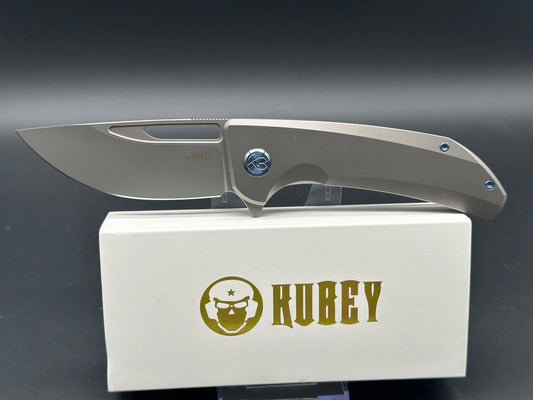 Kubey Hyperion Frame Lock Titanium Gray (3.50" Sandblasted)