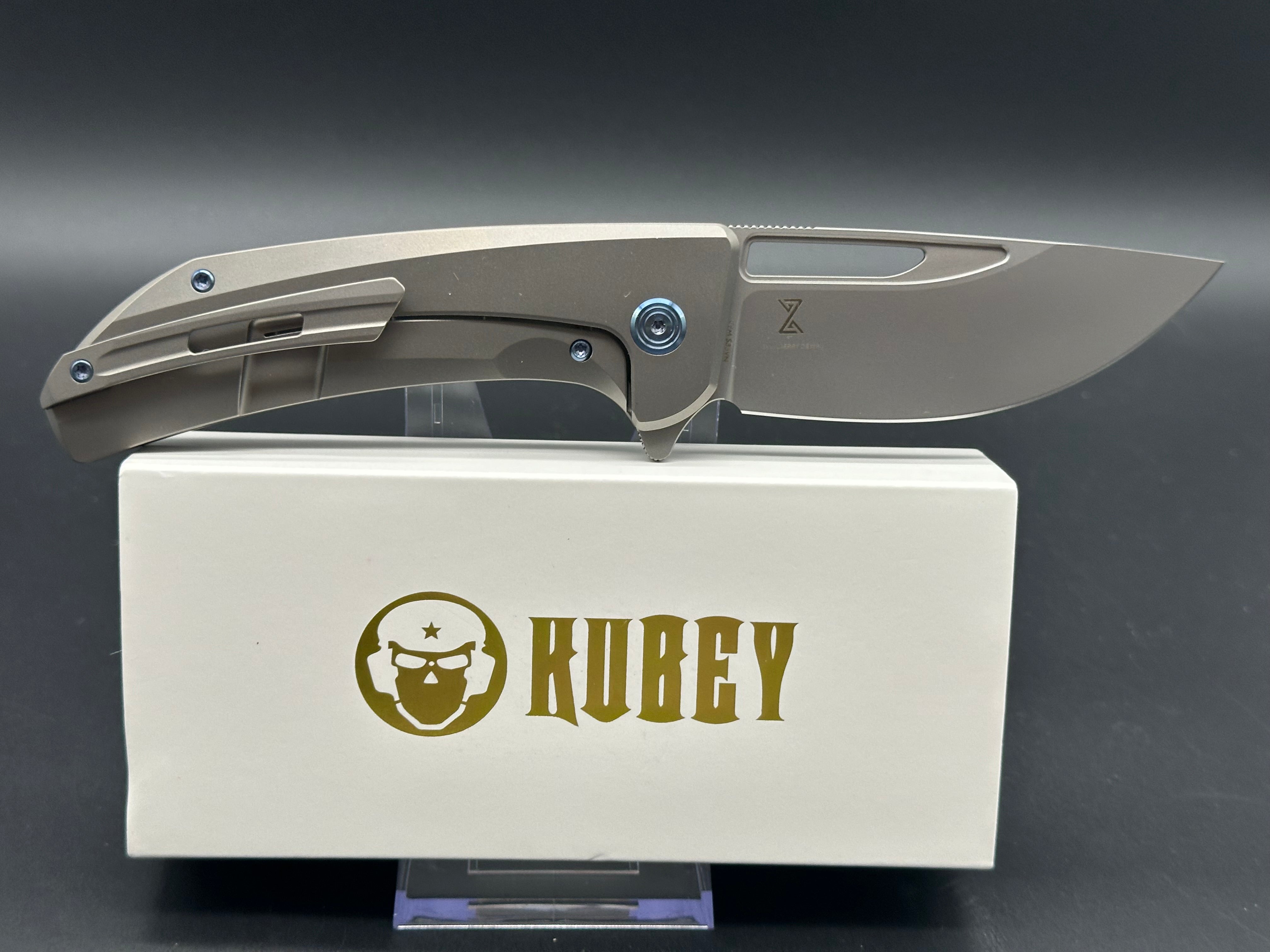 Kubey Hyperion Frame Lock Titanium Gray (3.50" Sandblasted)