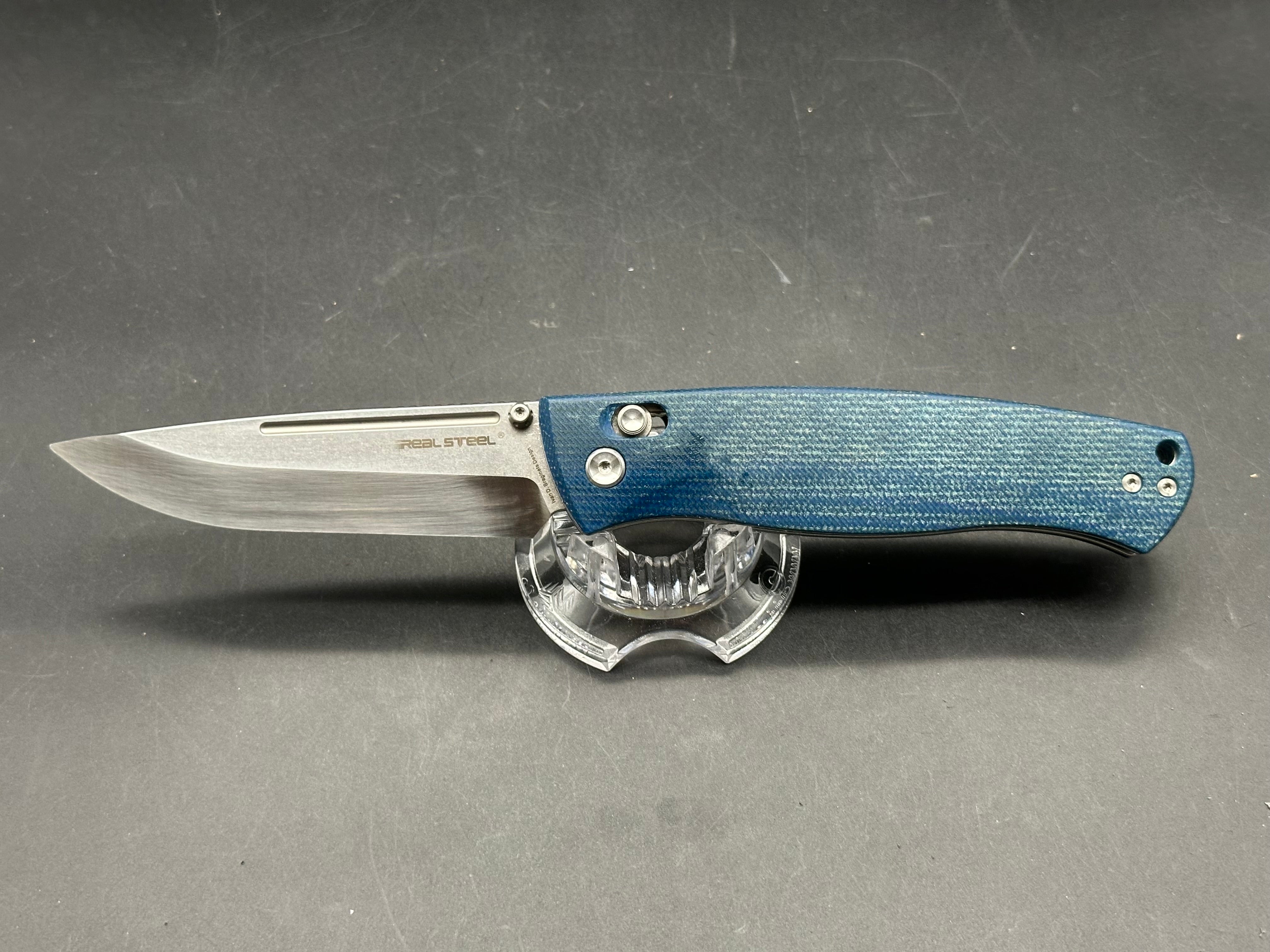Real steel - pathfinder folder 14c28n denim micarta
