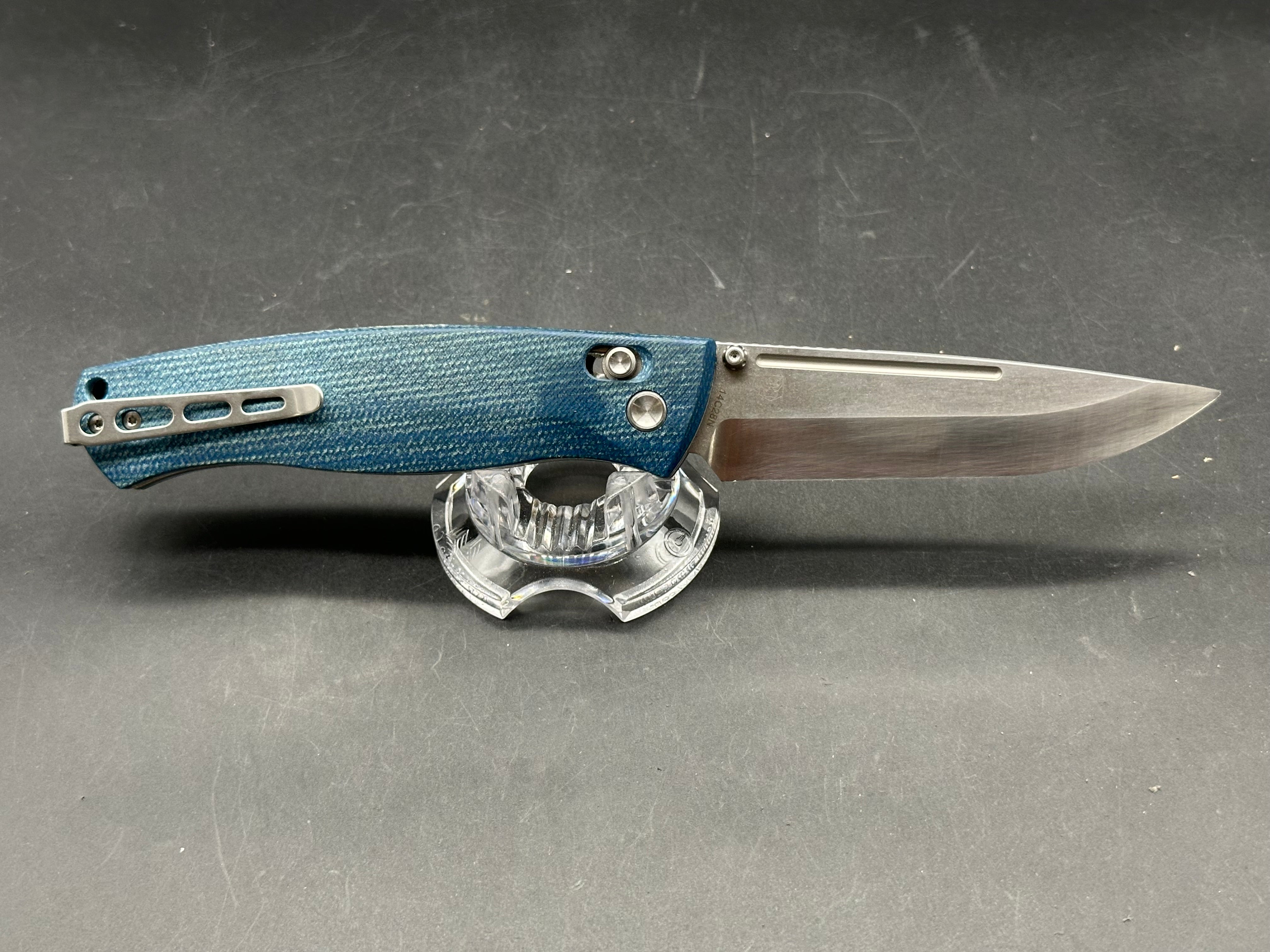Real steel - pathfinder folder 14c28n denim micarta
