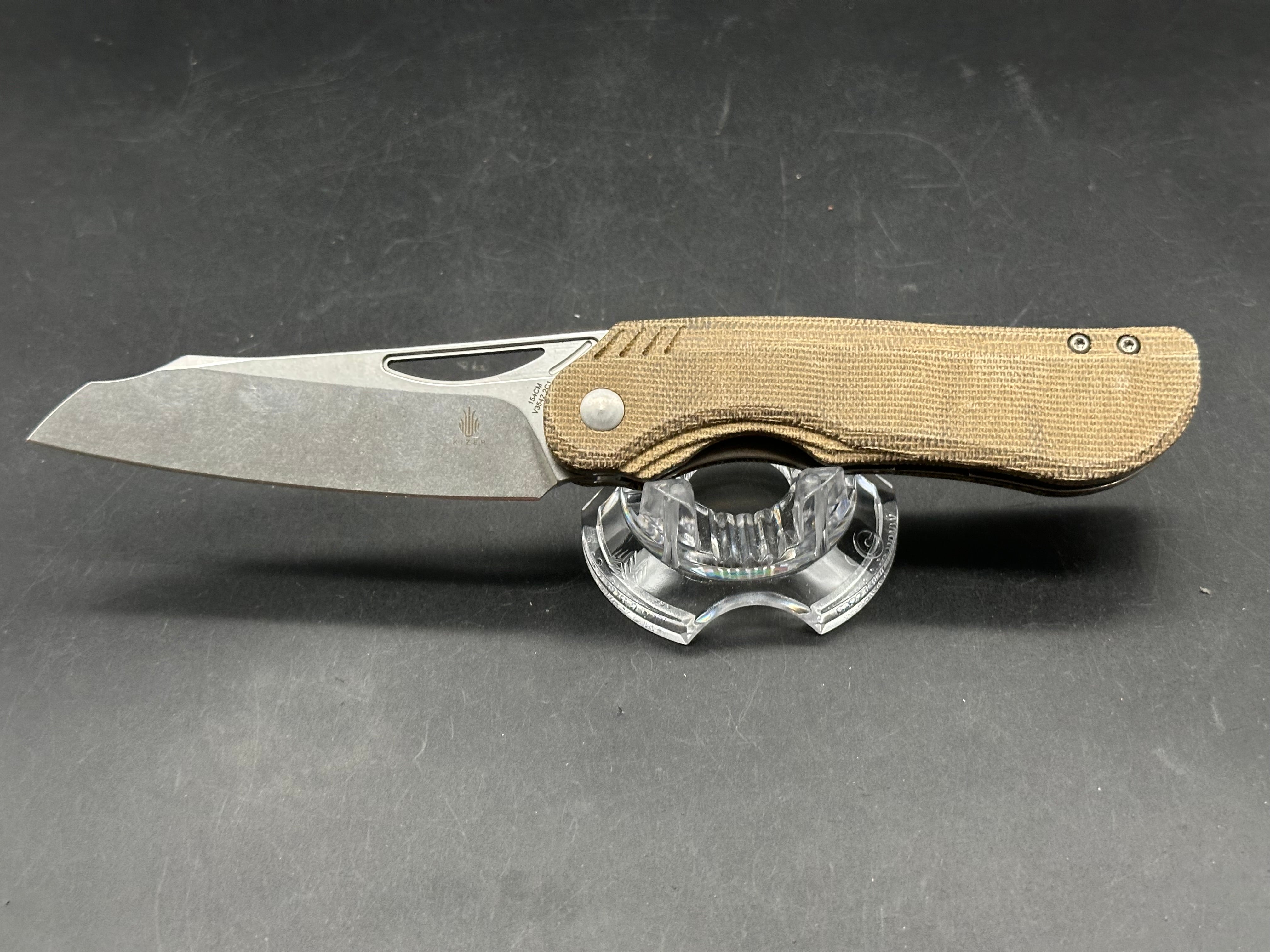 Kizer Kobold 2.0 Liner Lock Knife Green Micarta (3.66" Stonewash)