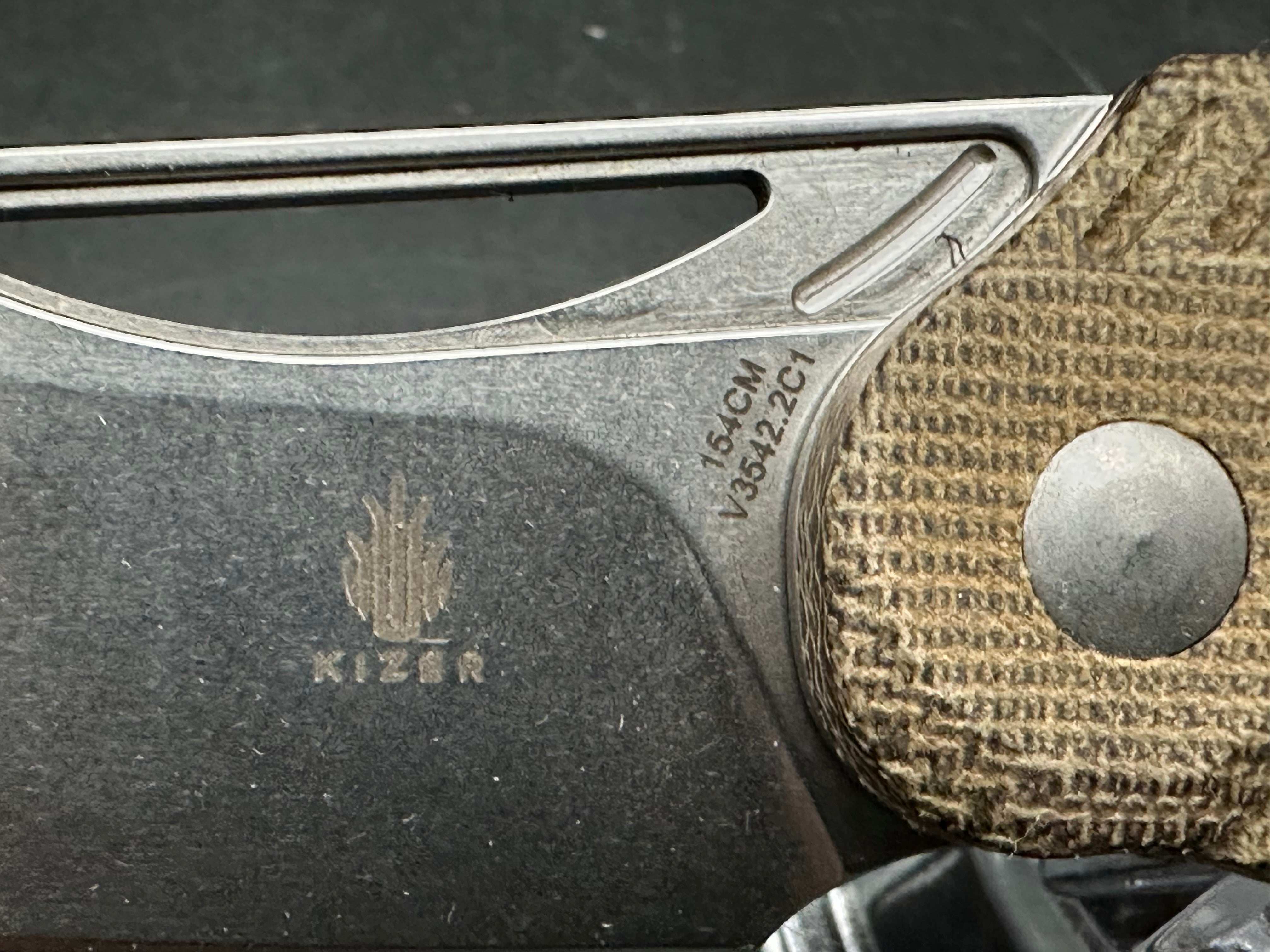 Kizer Kobold 2.0 Liner Lock Knife Green Micarta (3.66" Stonewash)