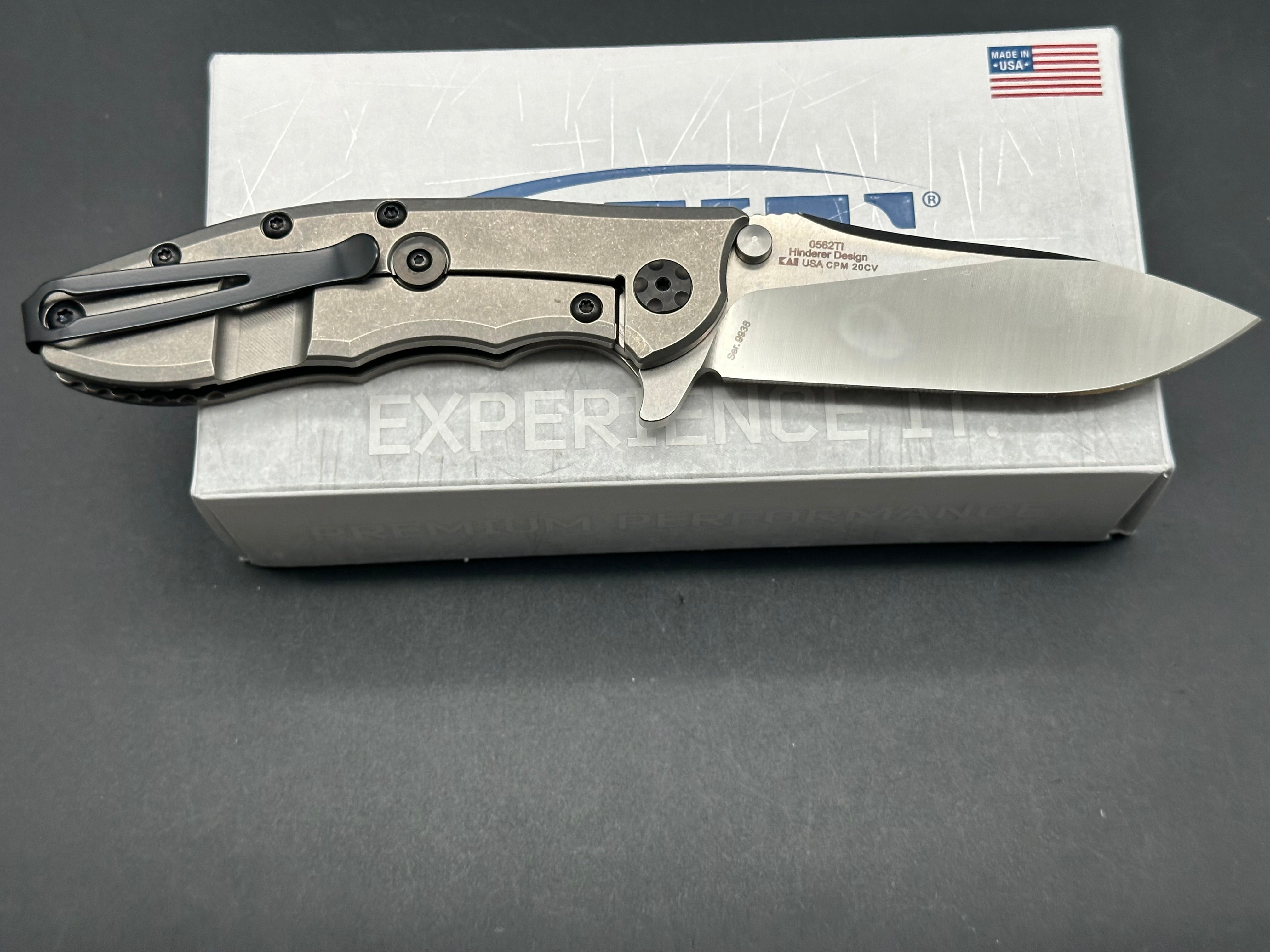 Zero Tolerance Hinderer 0562TI Frame Lock Knife Titanium (3.5" Satin 20CV)