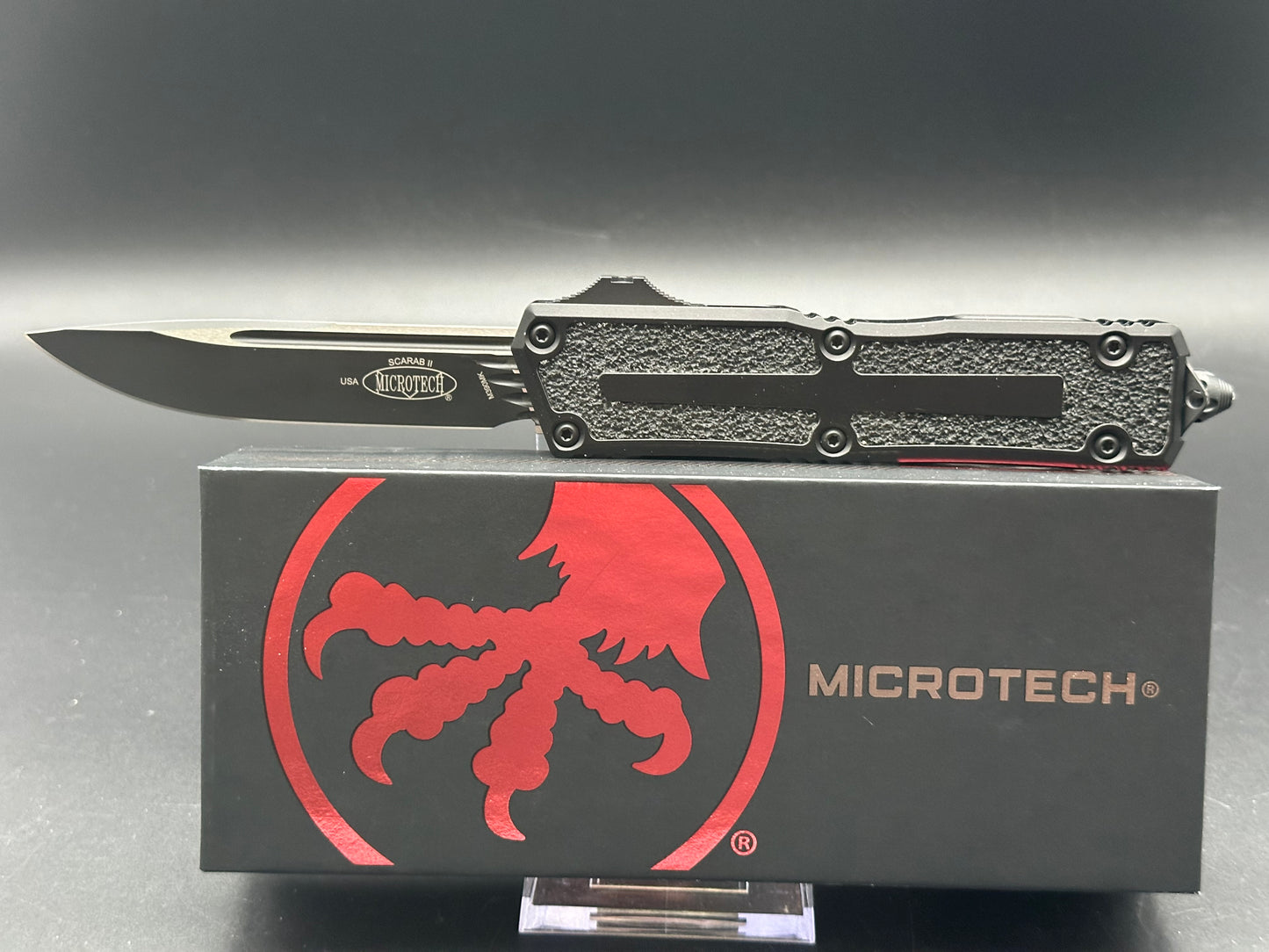 Microtech Scarab II Gen III S/E OTF Auto Knife Black Aluminum