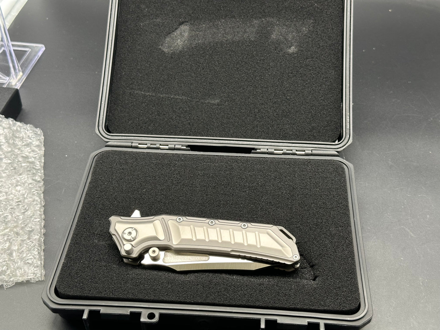 Maxace Hephaestus Frame Lock Knife Gray Titanium (4" Satin)