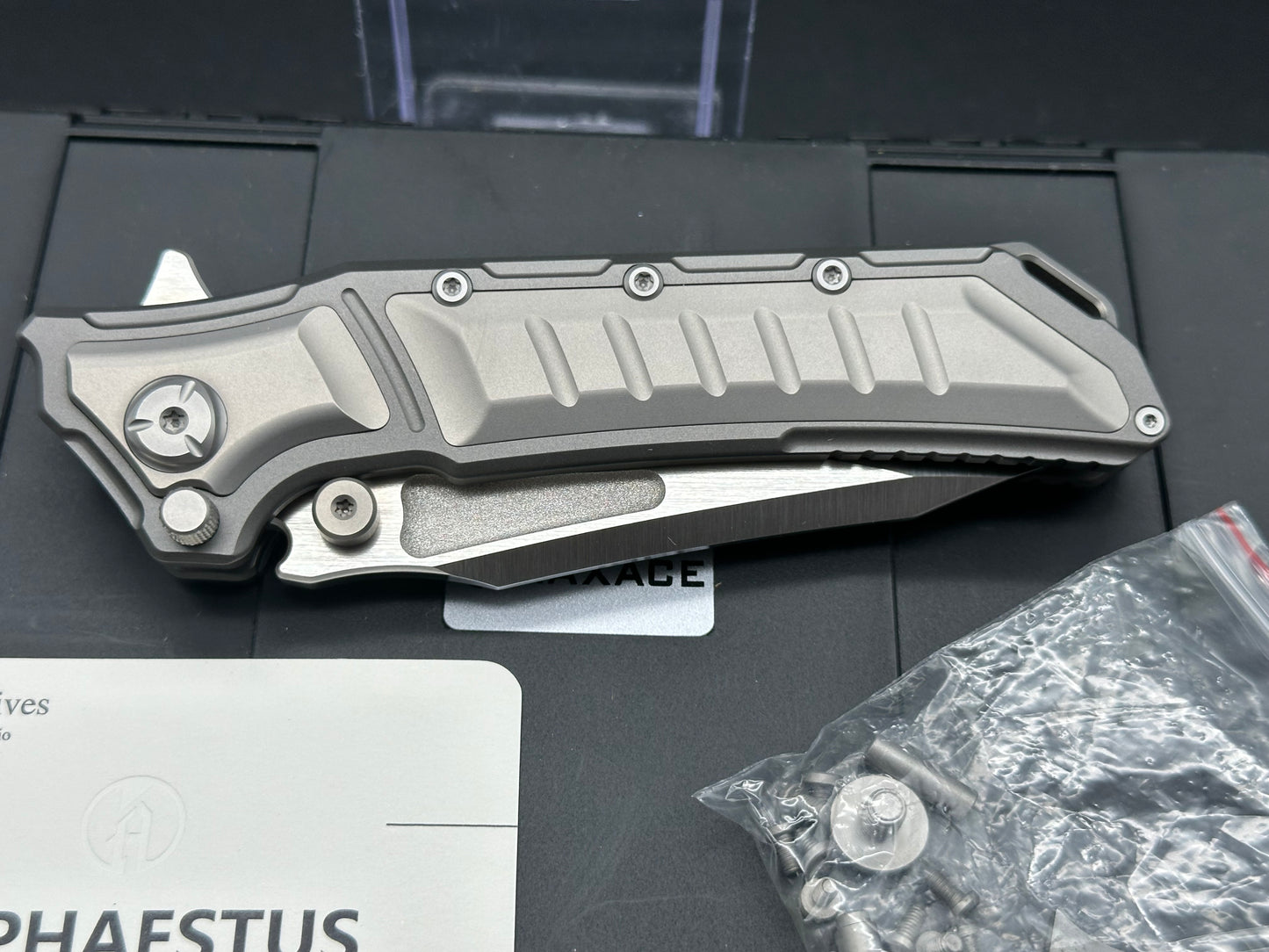 Maxace Hephaestus Frame Lock Knife Gray Titanium (4" Satin)