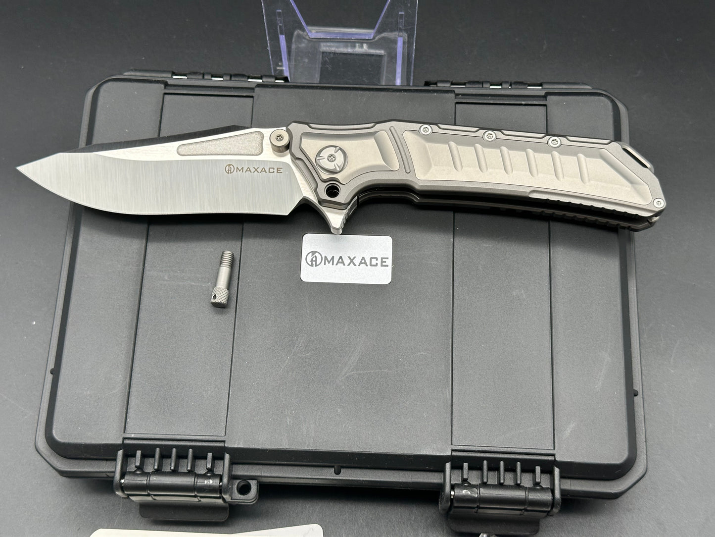 Maxace Hephaestus Frame Lock Knife Gray Titanium (4" Satin)