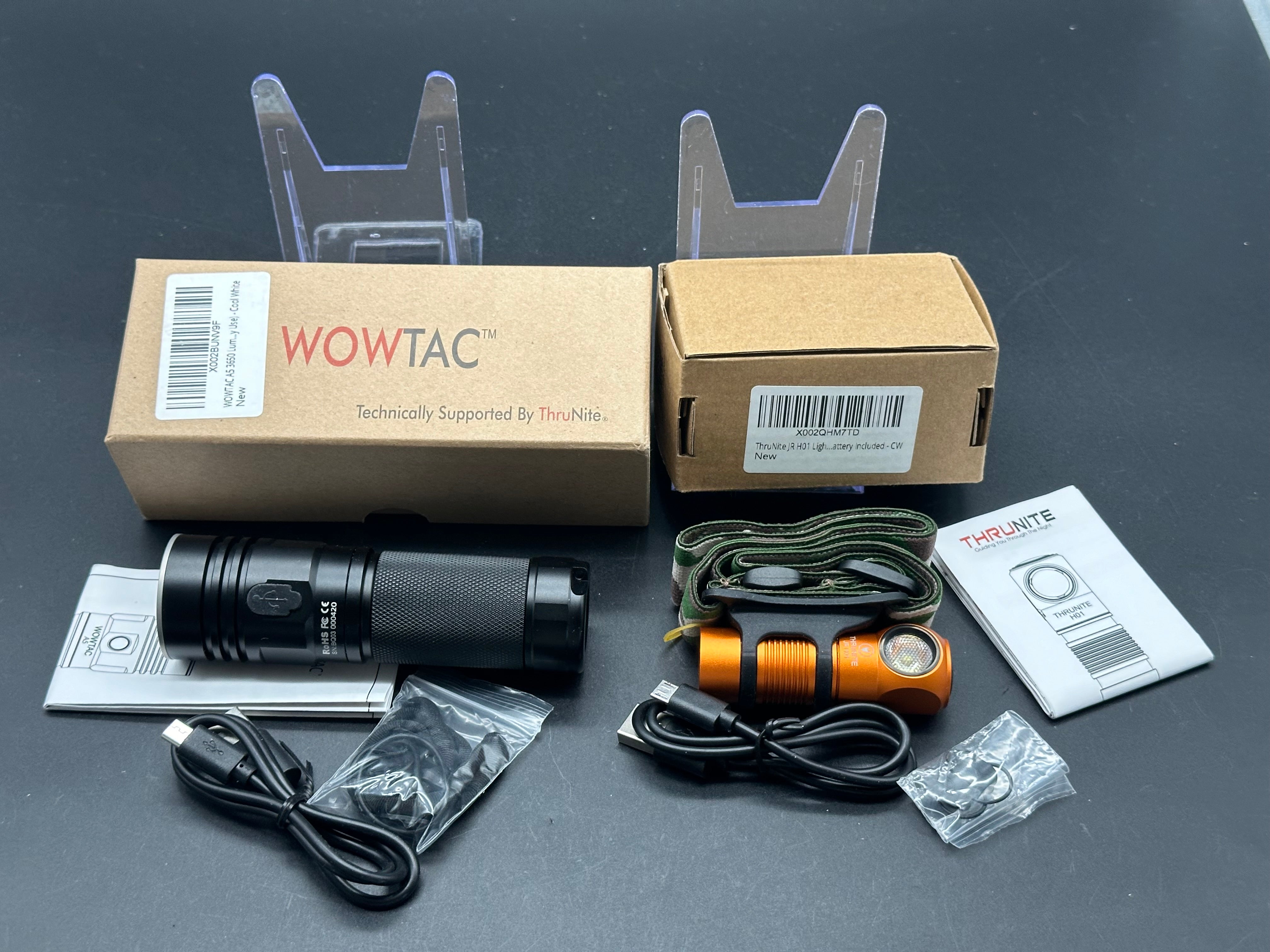 Wowtac A5 and ThruNite JR H01 headlamp bundle rechargeable flashlights