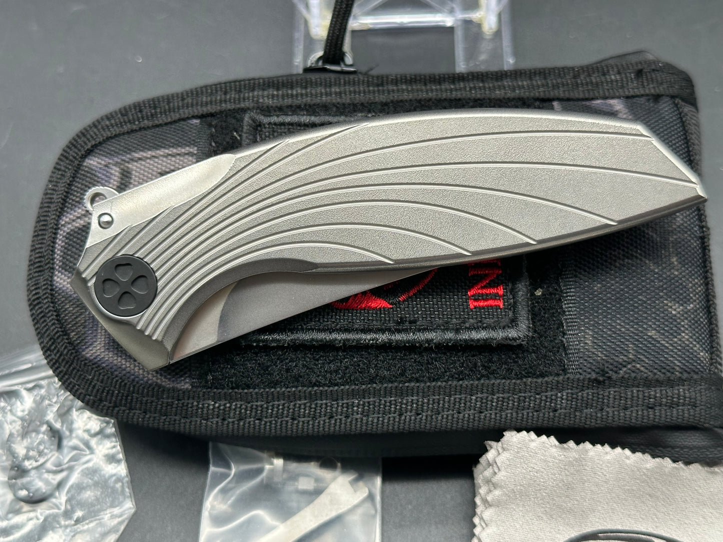 Infinite Knife Twin Titanium handle timascus clip M390 blade