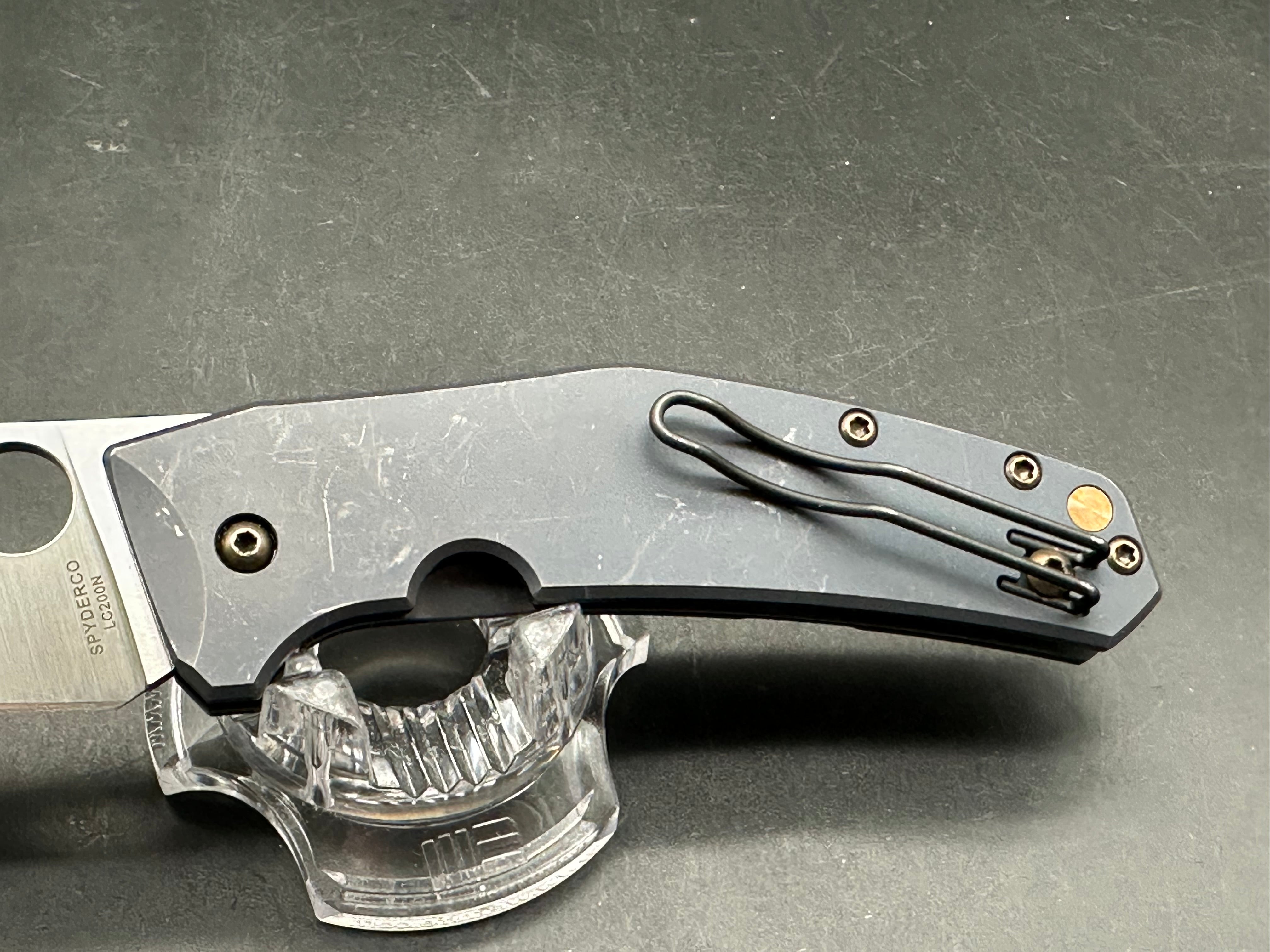 Spyderco Spydiechef LC200N KnifeJoy exclusive with aftermarket bronze titanium hardware
