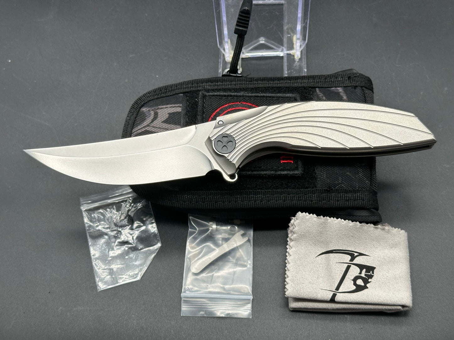 Infinite Knife Twin Titanium handle timascus clip M390 blade