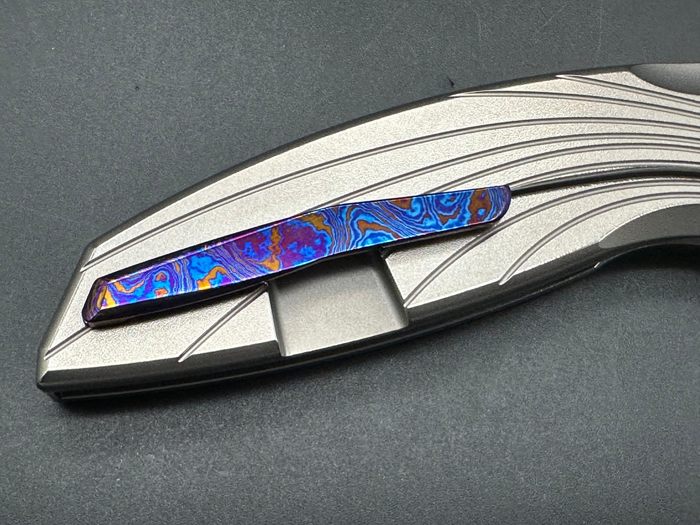 Infinite Knife Twin Titanium handle timascus clip M390 blade