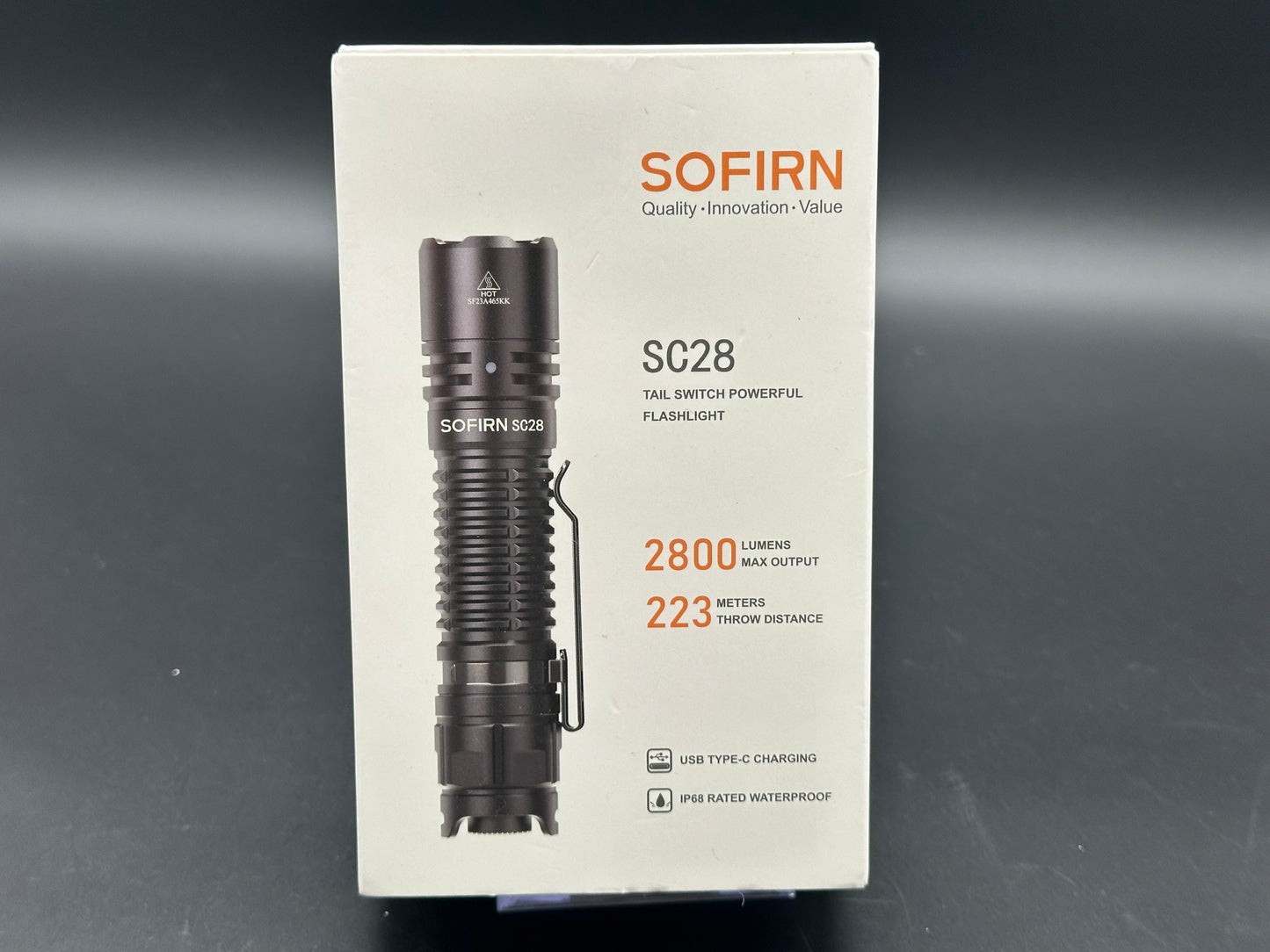 Sofirn SC28 2800 lumen rechargeable flashlight