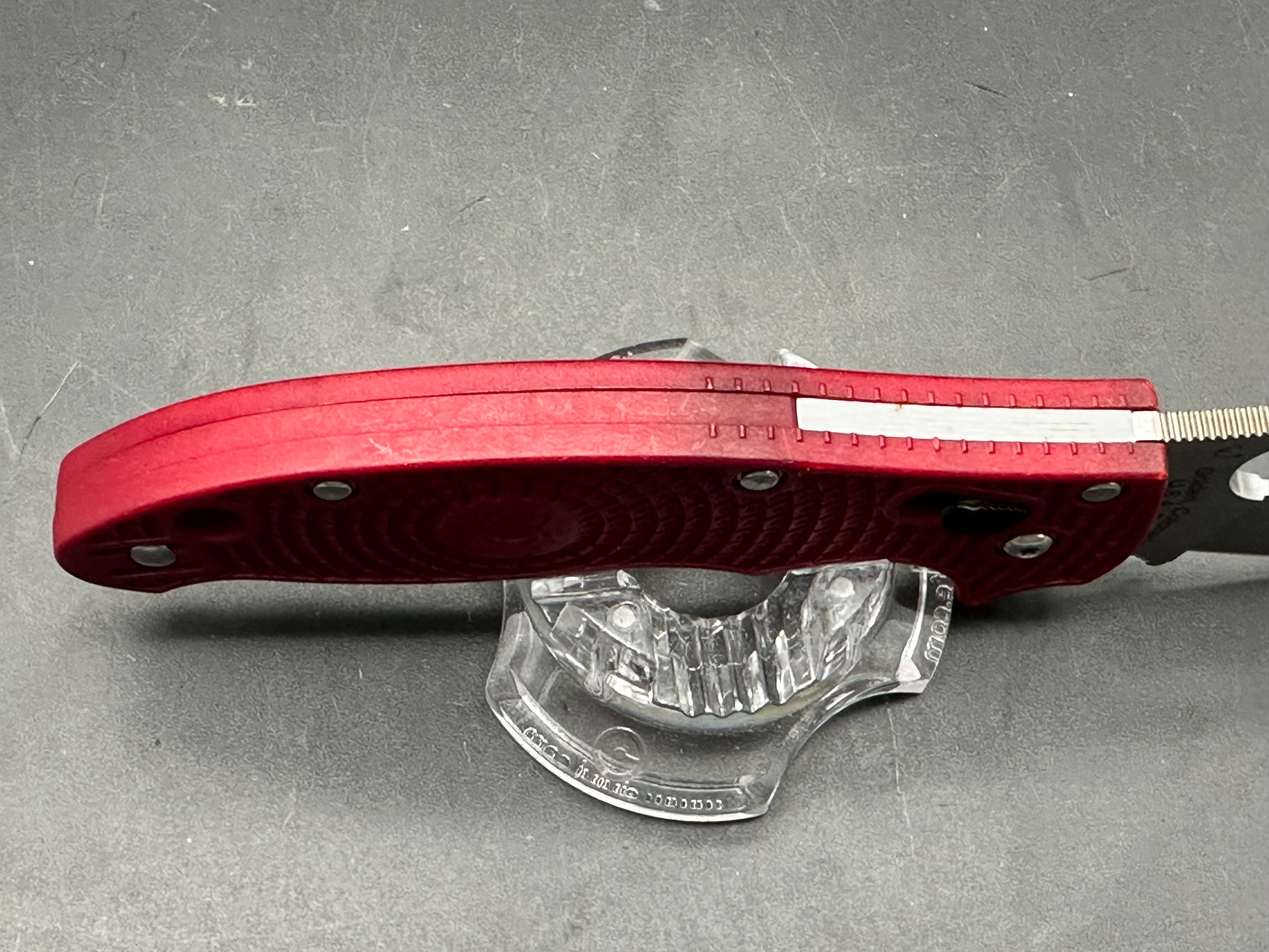 Spyerdco Manix 2 S90V steel with red RIT dyed FRN scales (original orange scaled model)