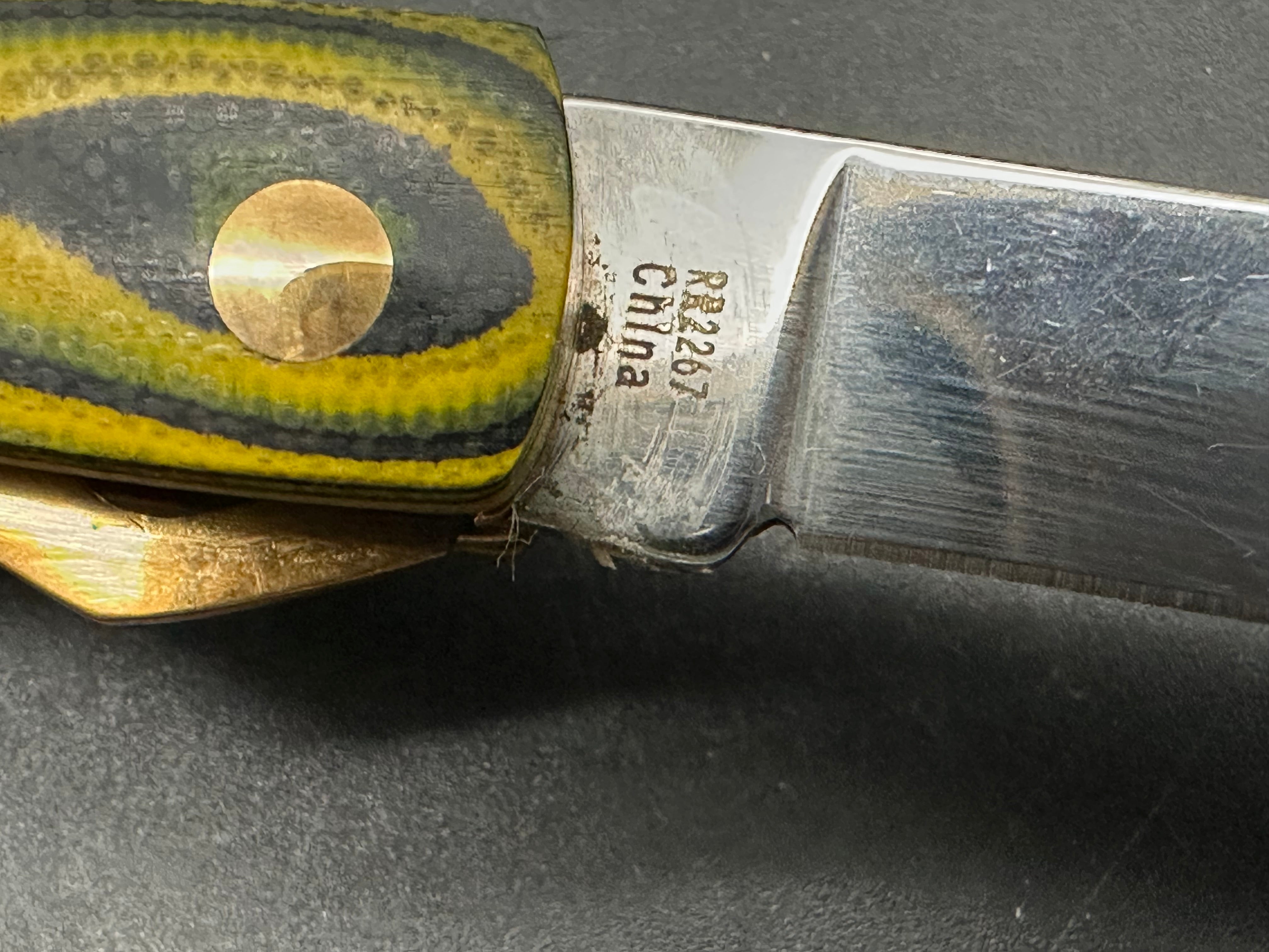 Rough Rider 2267 Wasp Linerlock Knife Black/Yellow Handles