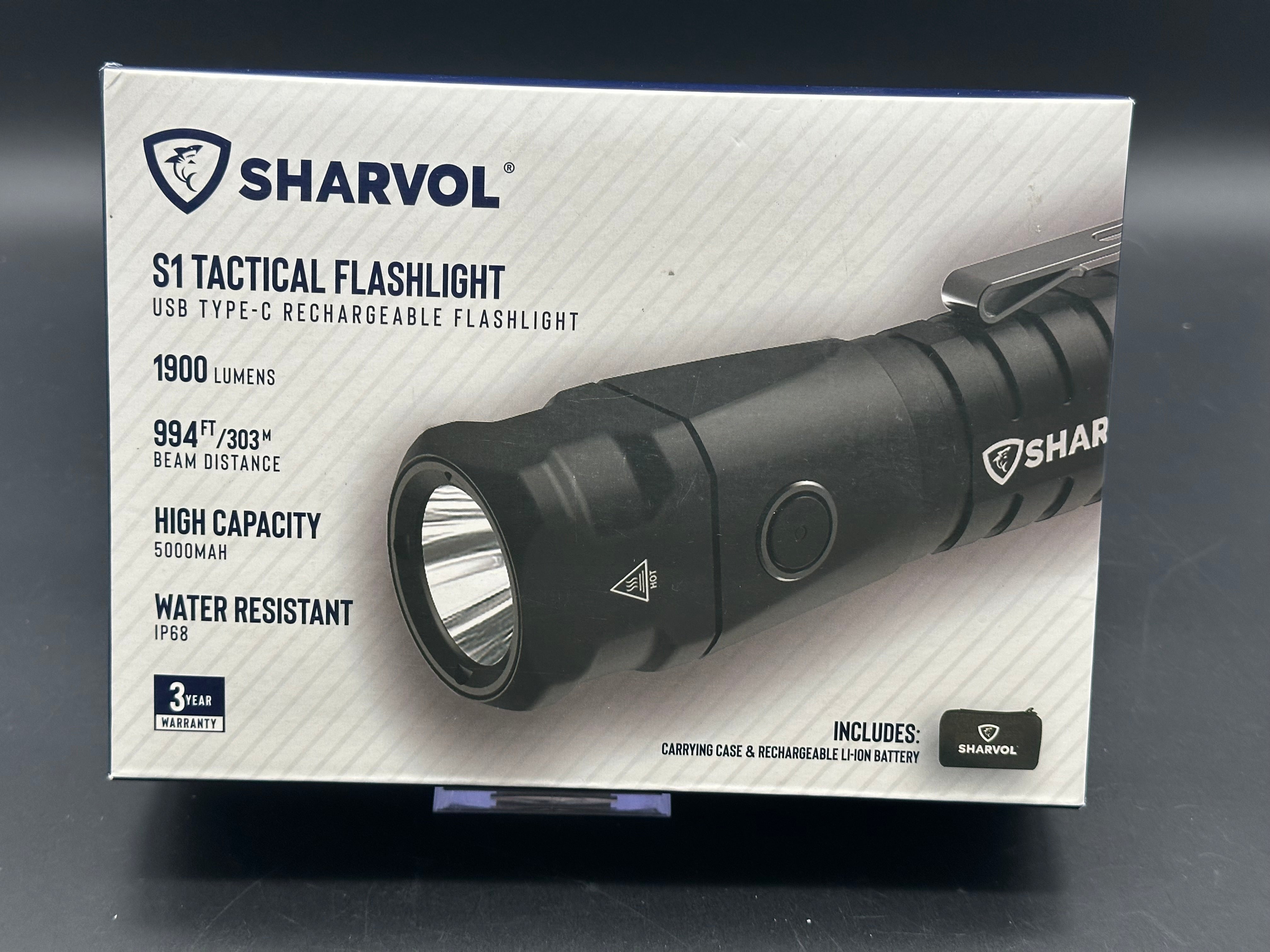 Sharvol S1 1900 lumen rechargeable flashlight