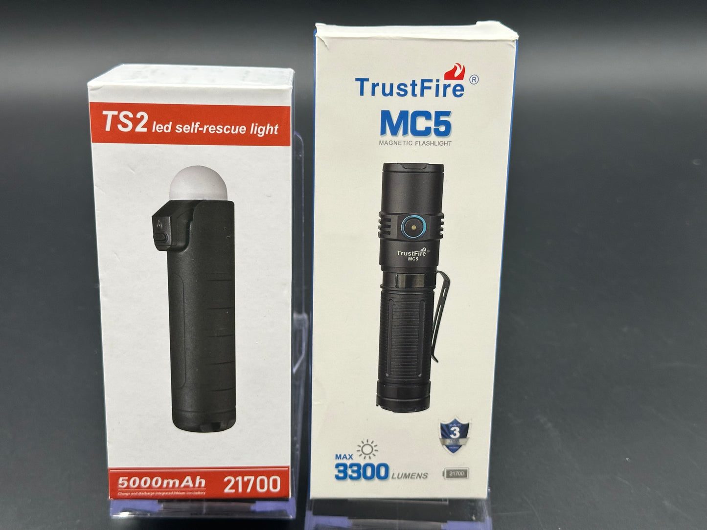 Trustfire MC5 and ThruNite TS2 rechargeable flashlight bundle