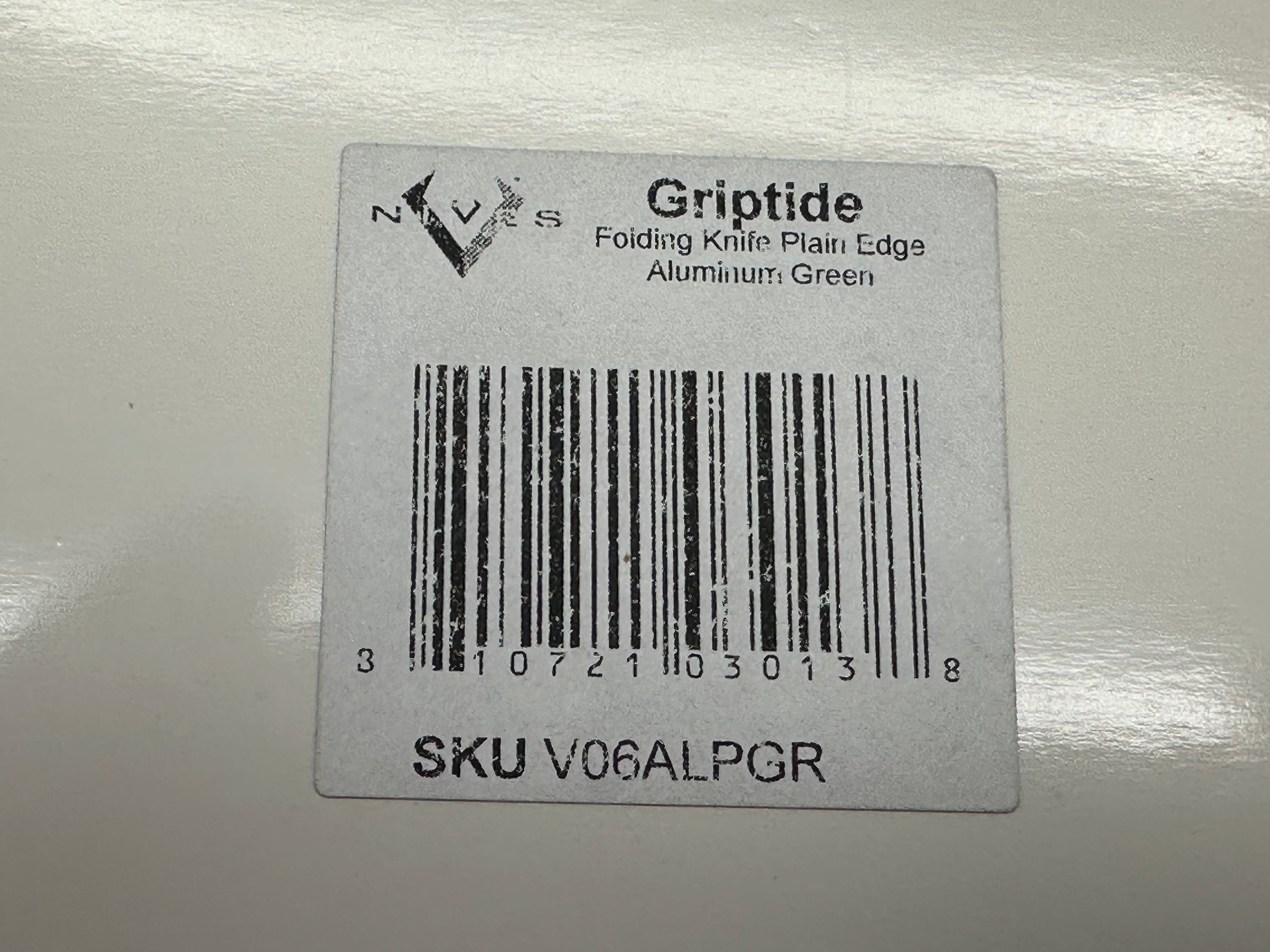 V NIVES GRIPTIDE GREEN ALUMINUM FOLDING 8CR13MOV LOCKBACK POCKET KNIFE