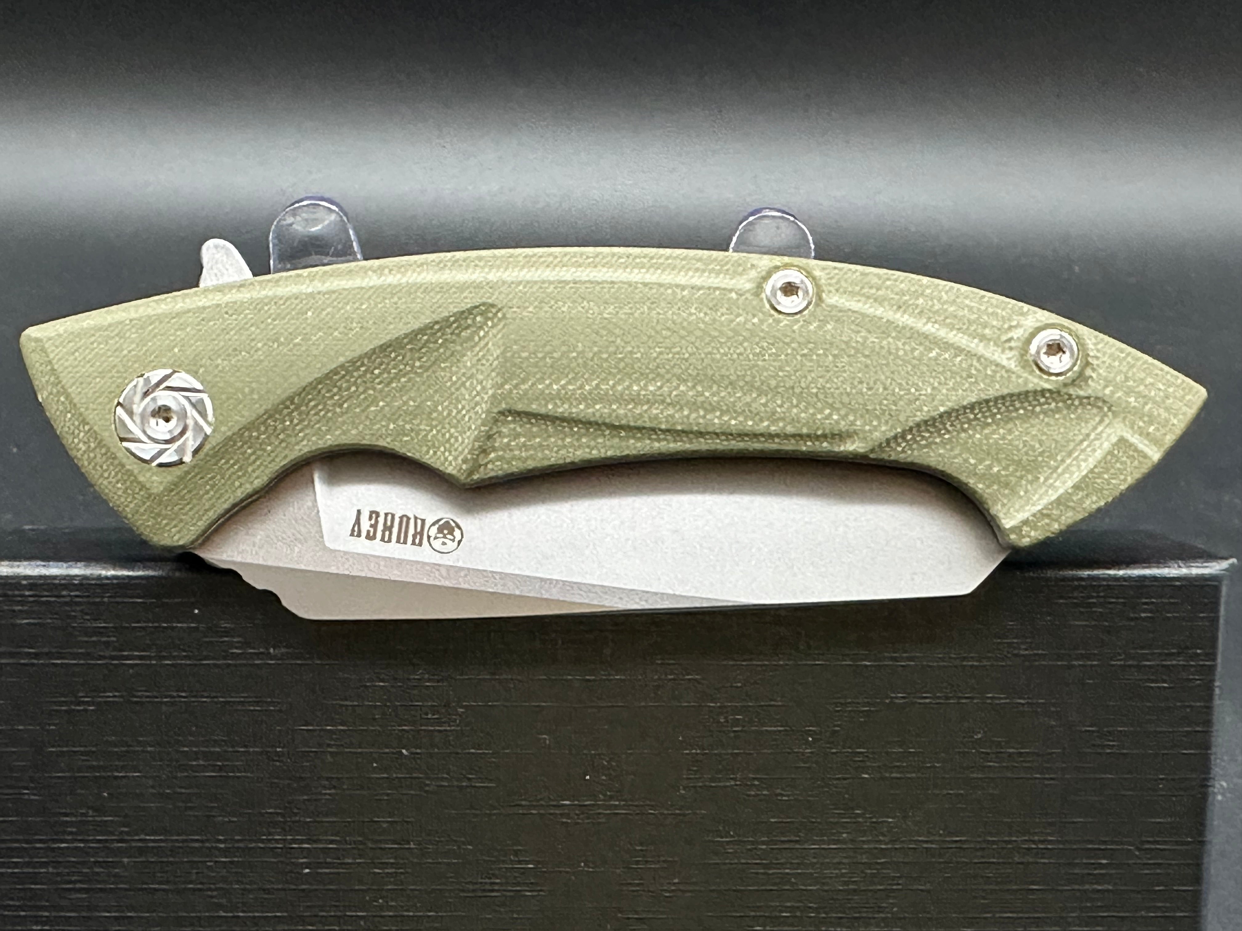 Kubey KU212 Anteater green G10 scales w/14c28n blade