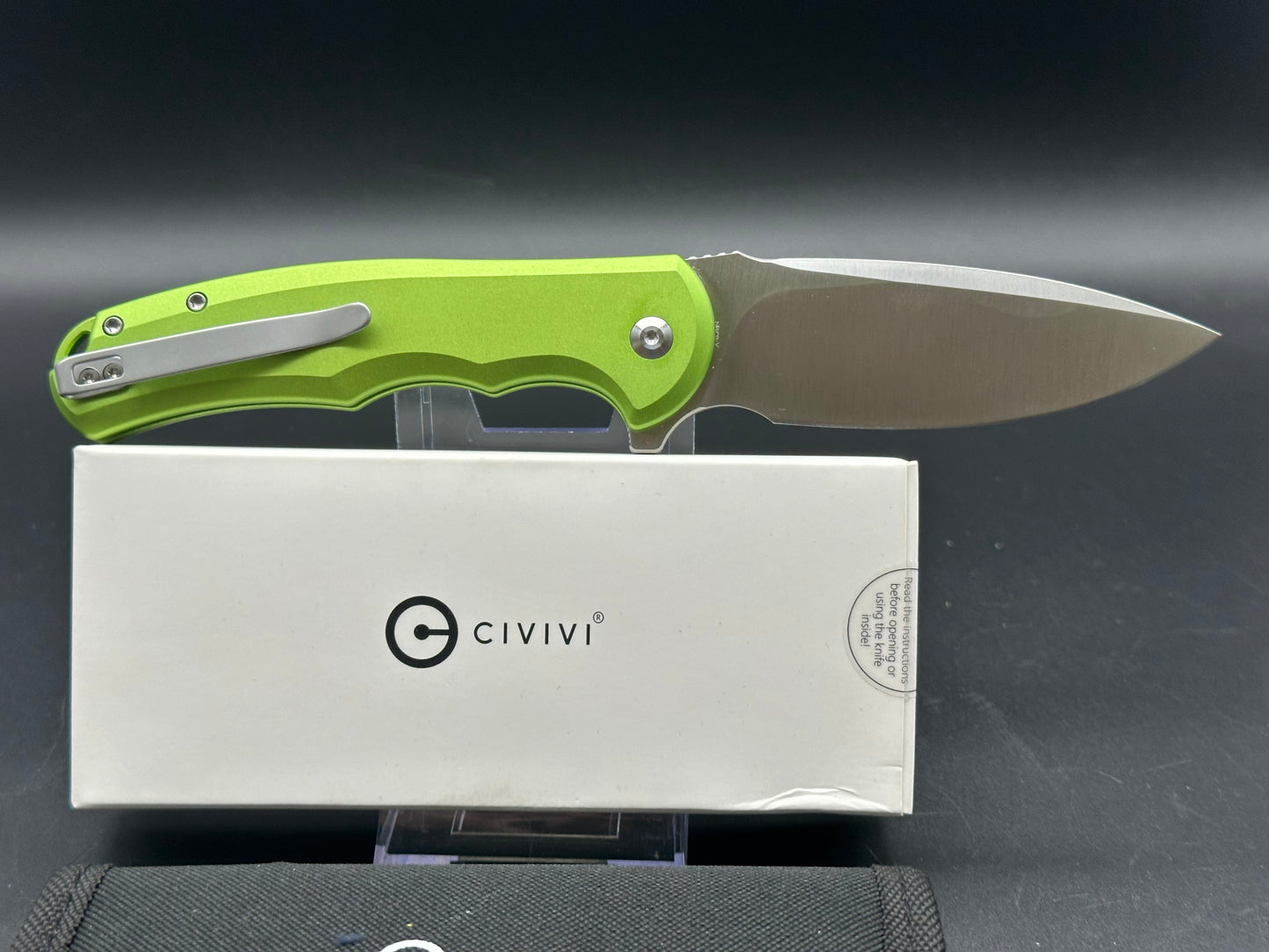 CIVIVI BUTTON LOCK PRAXIS LIME GREEN ALUMINUM HANDLE NITRO-V DROP POINT