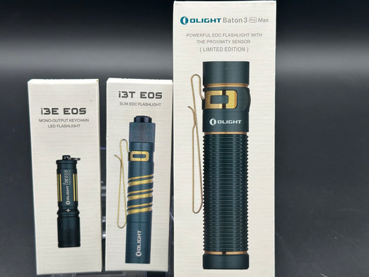 Olight Baton 3 Pro Max and 2 i3E flashlights bundle