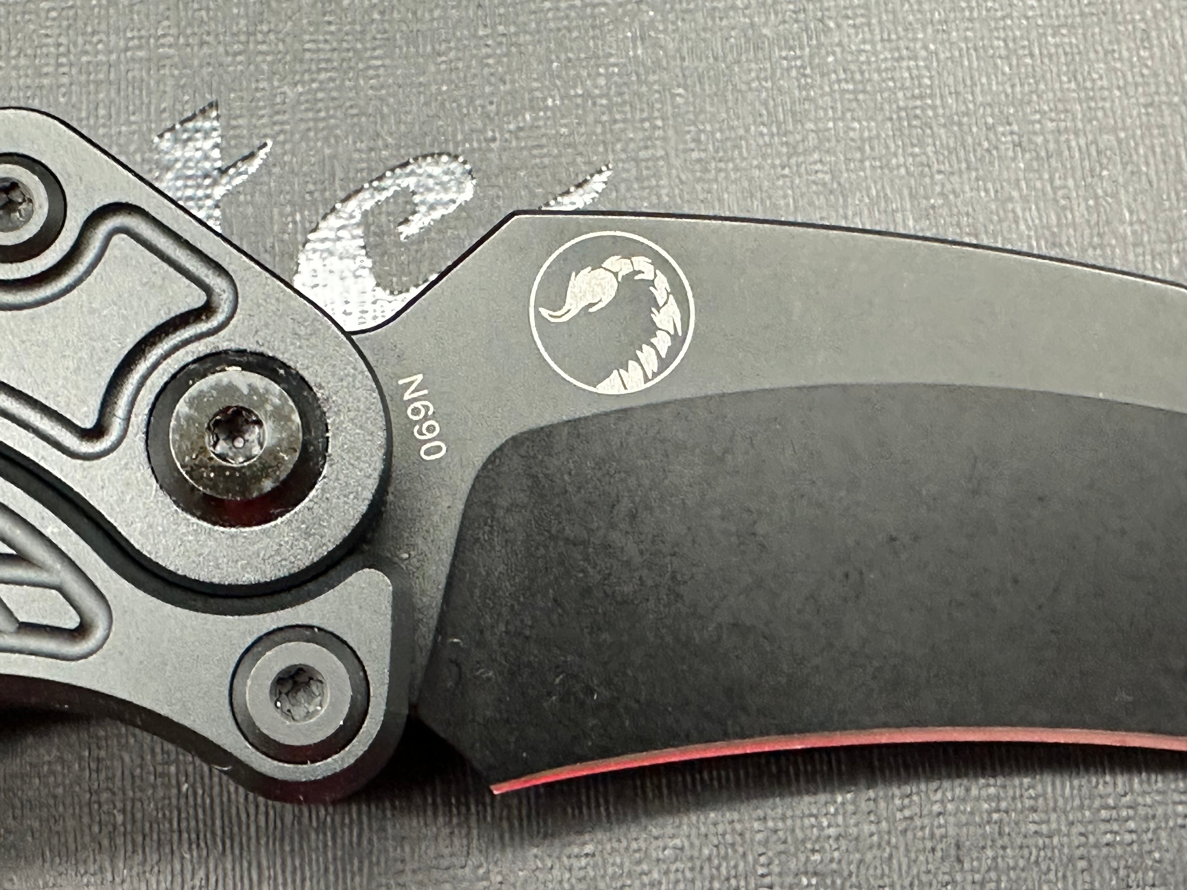 Reate EXO-K Gravity Karambit Button Lock Knife Black Aluminum (3.1" Black)