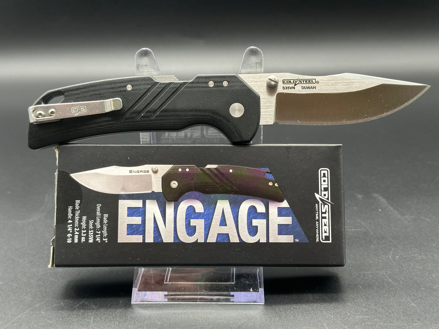 COLD STEEL ENGAGE ATLAS LOCK FOLDING KNIFE BLACK G10 HANDLE S35VN