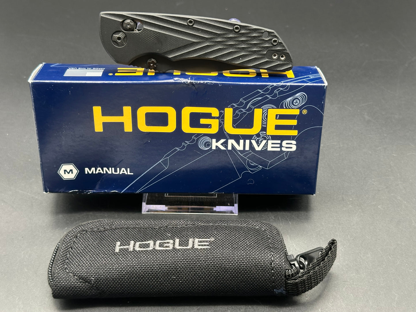 Hogue Knives Deka Clip Point Pocket Knife Black G-10 (3.25" Black 20CV)