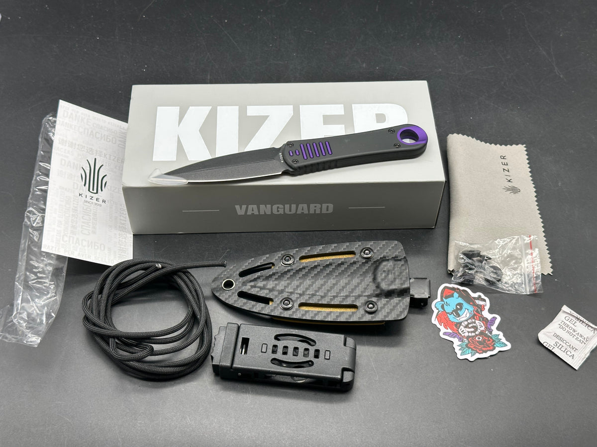 2 knife bundle Kizer Hidden Agenda 10V & Skallywag Mudskipper Black micarta