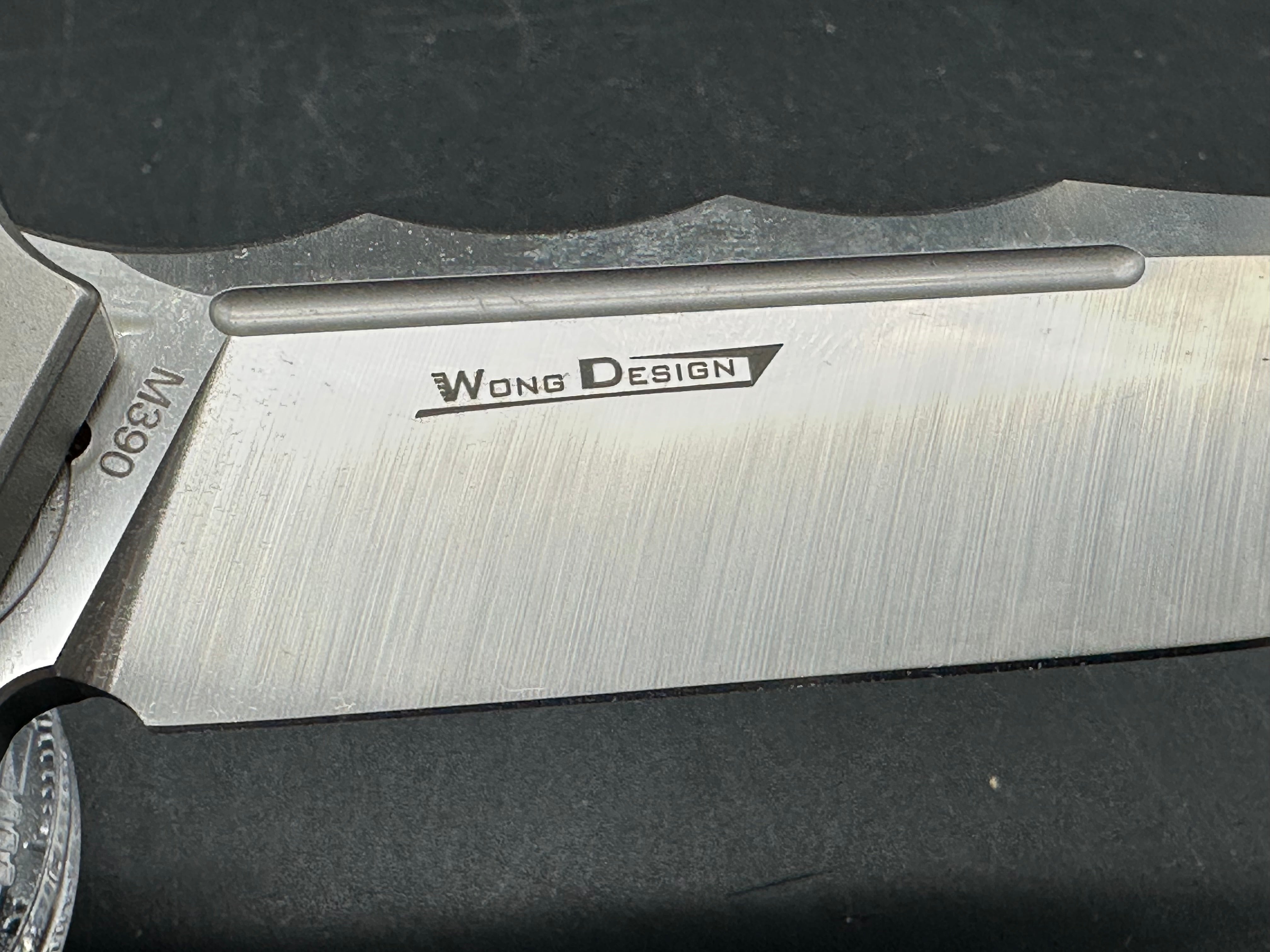TwoSun TS165 Wong design. 3.5 inch satin finish, flat grind Bohler M390 blade. Titanium frame
