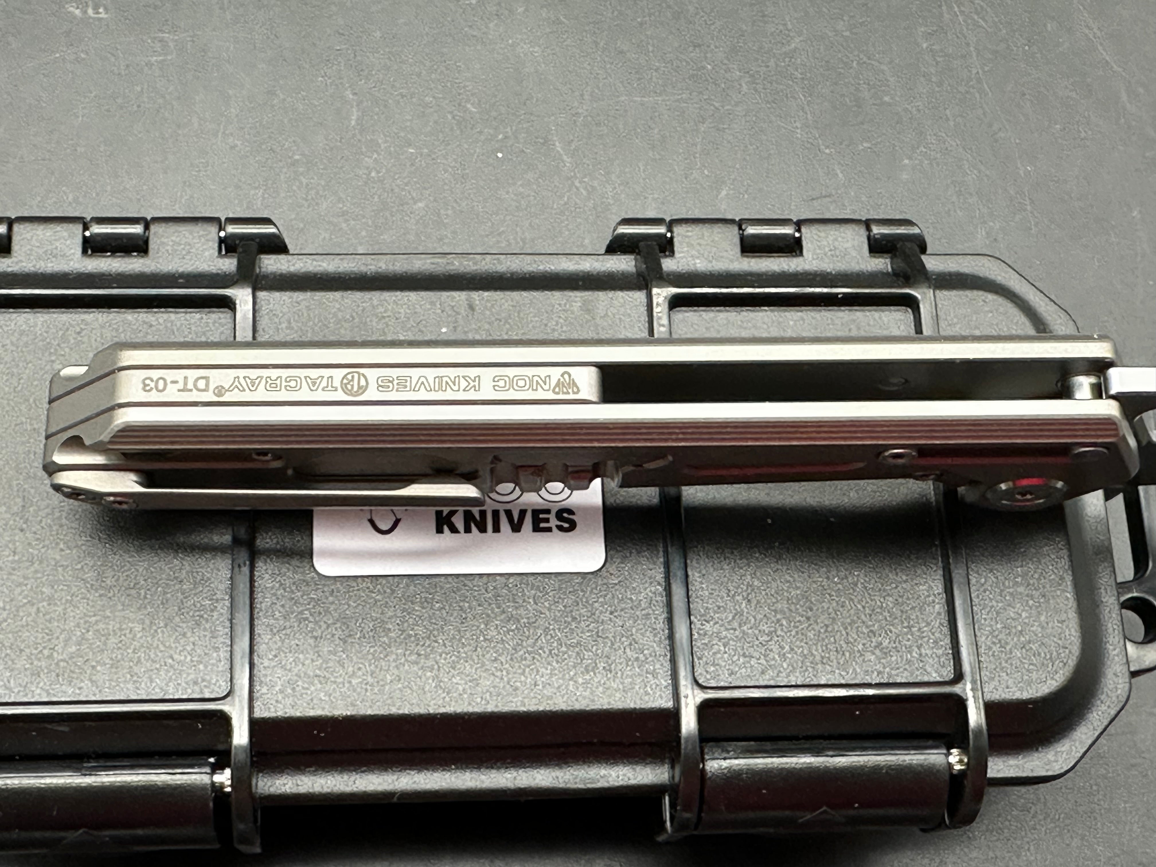 NOC Knives Tacray DT-03 3.75" VG10 Blade (4.2" blade) Titanium Scales & skiff bearings
