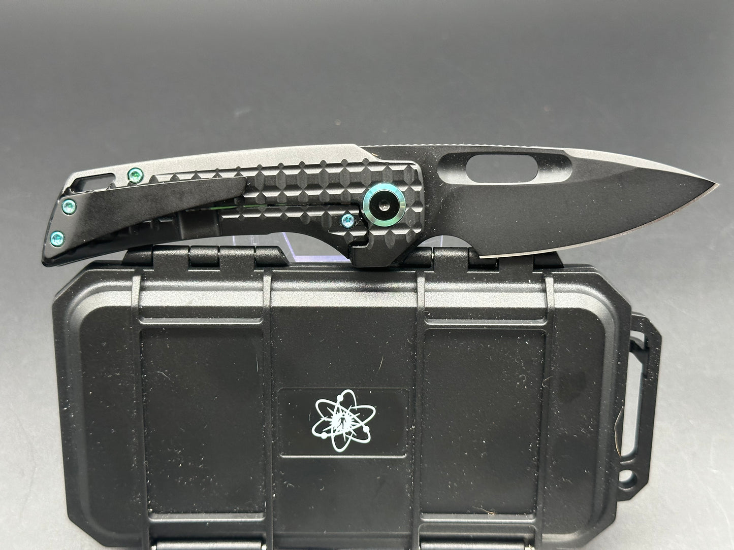 EMP EDC Nymble 3.1" Elmax Blade with Titanium Frag Handle GREEN CAMO CARBON FIBER