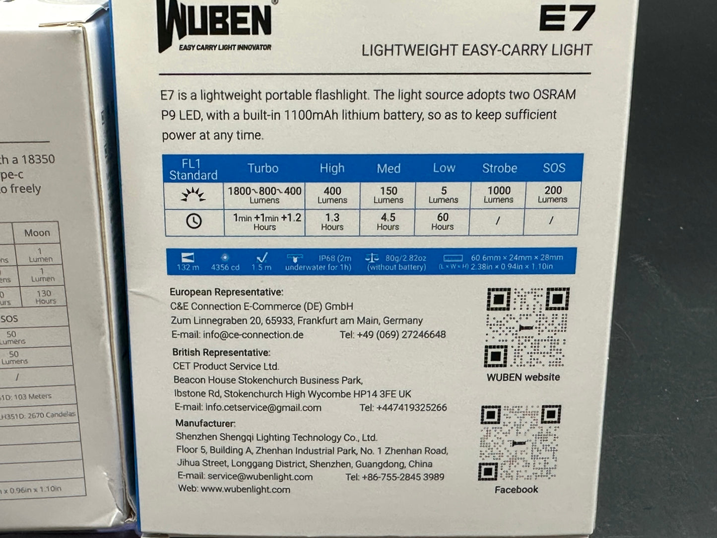 Wuben E7 Headlamp & Wuben X-0 Knight bundle