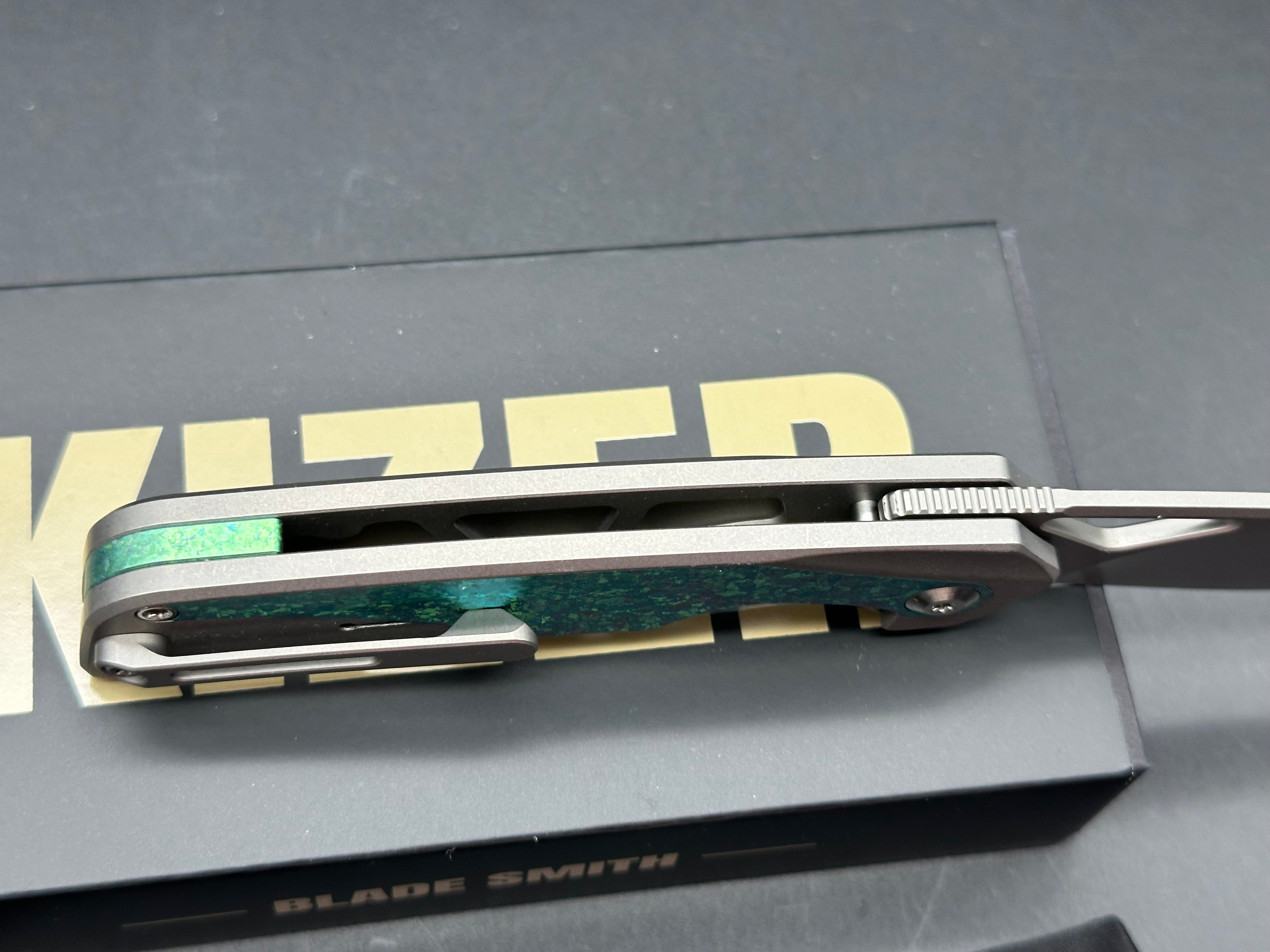 Kizer Topsail Frame Lock Knife Titanium + Crystalized Ti (3.1" BB)