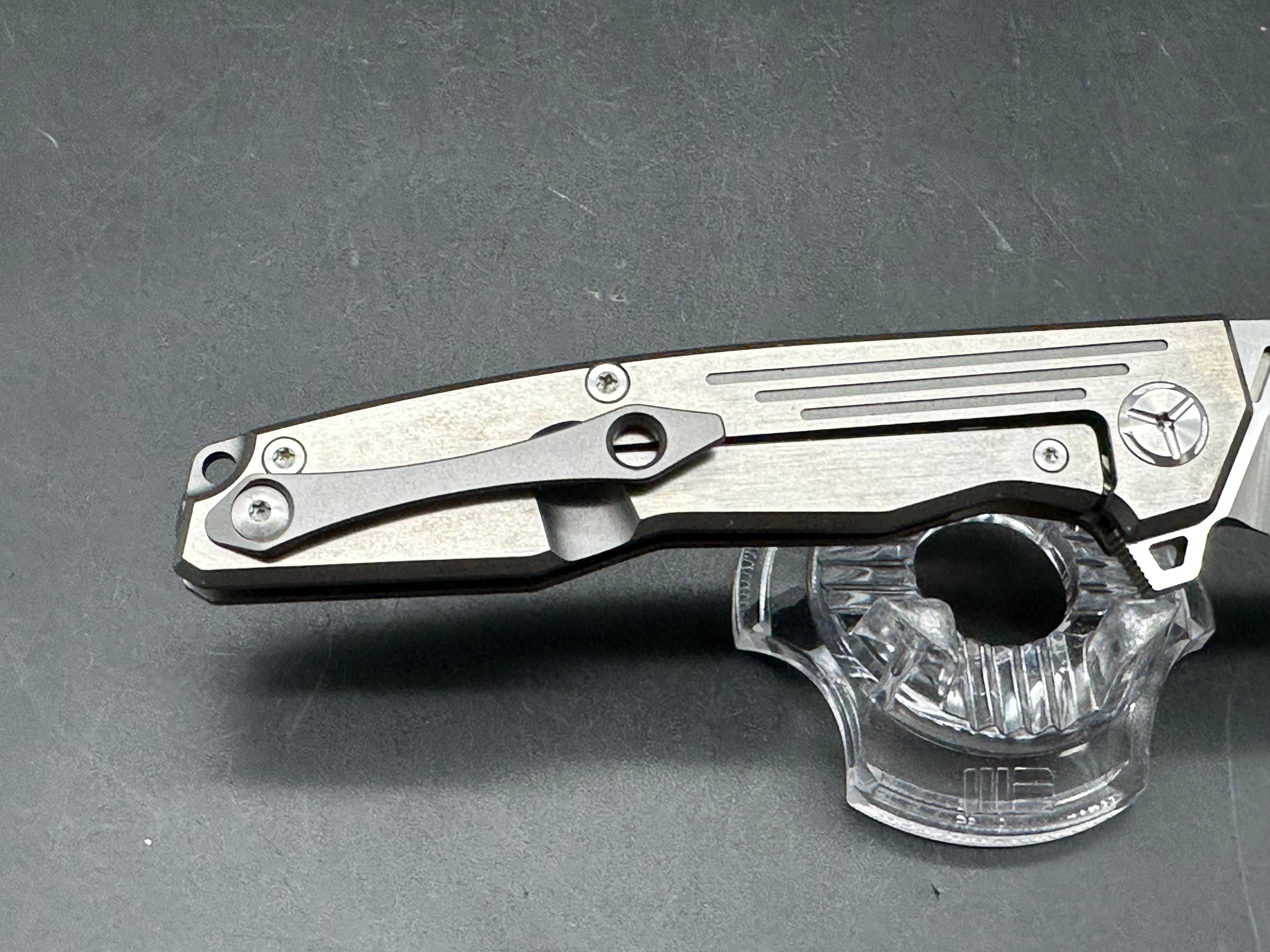 TwoSun TS16 Night morning design. 3.8 inch Bohler M390 blade. Titanium handle