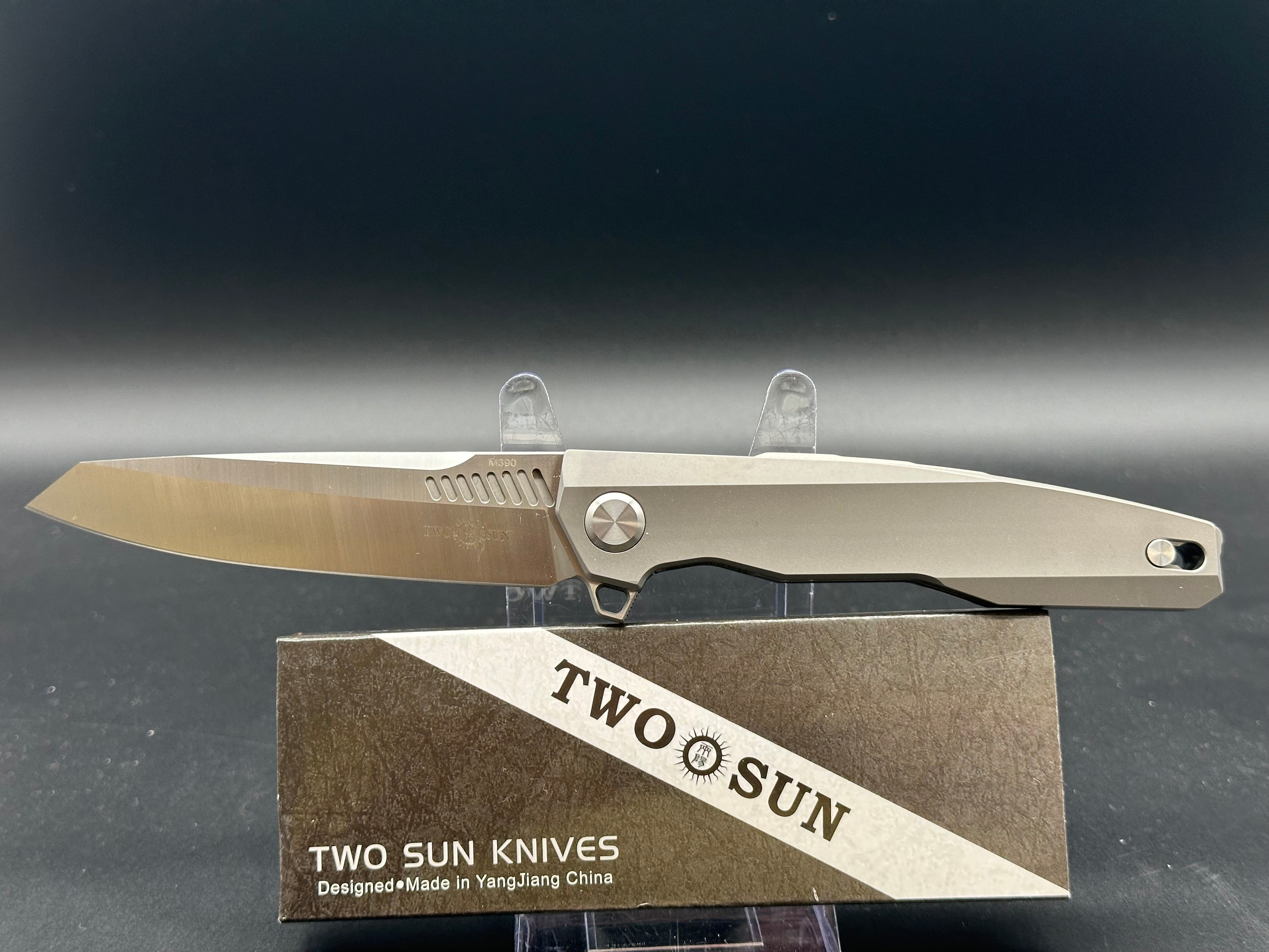 TwoSun TS88 (tenon & mortise) Ti handle w/M390 blade