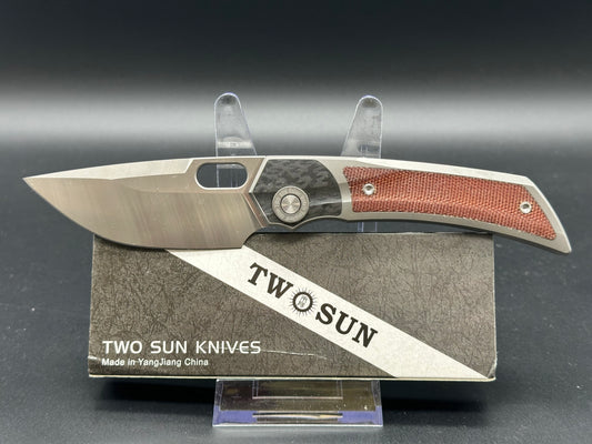 TwoSun TS142 integral titanium/micarta handle w/M390 blade