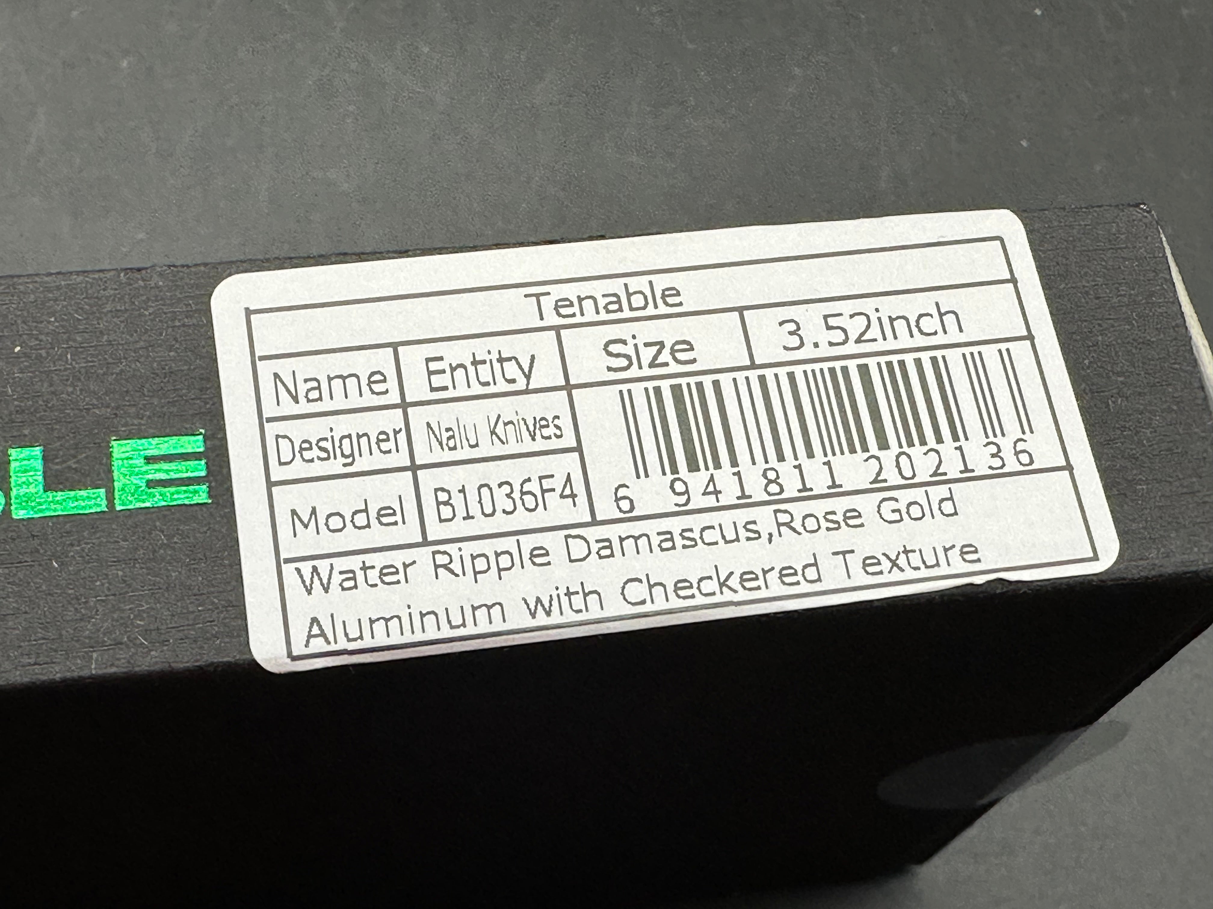 Entity Button Lock Flipper Knife - 3.52'' Water Ripple Damascus Blade| Rose Gold Aluminum Handle