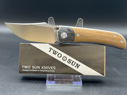 TwoSun TS301 micarta/CF handle w/D2 blade