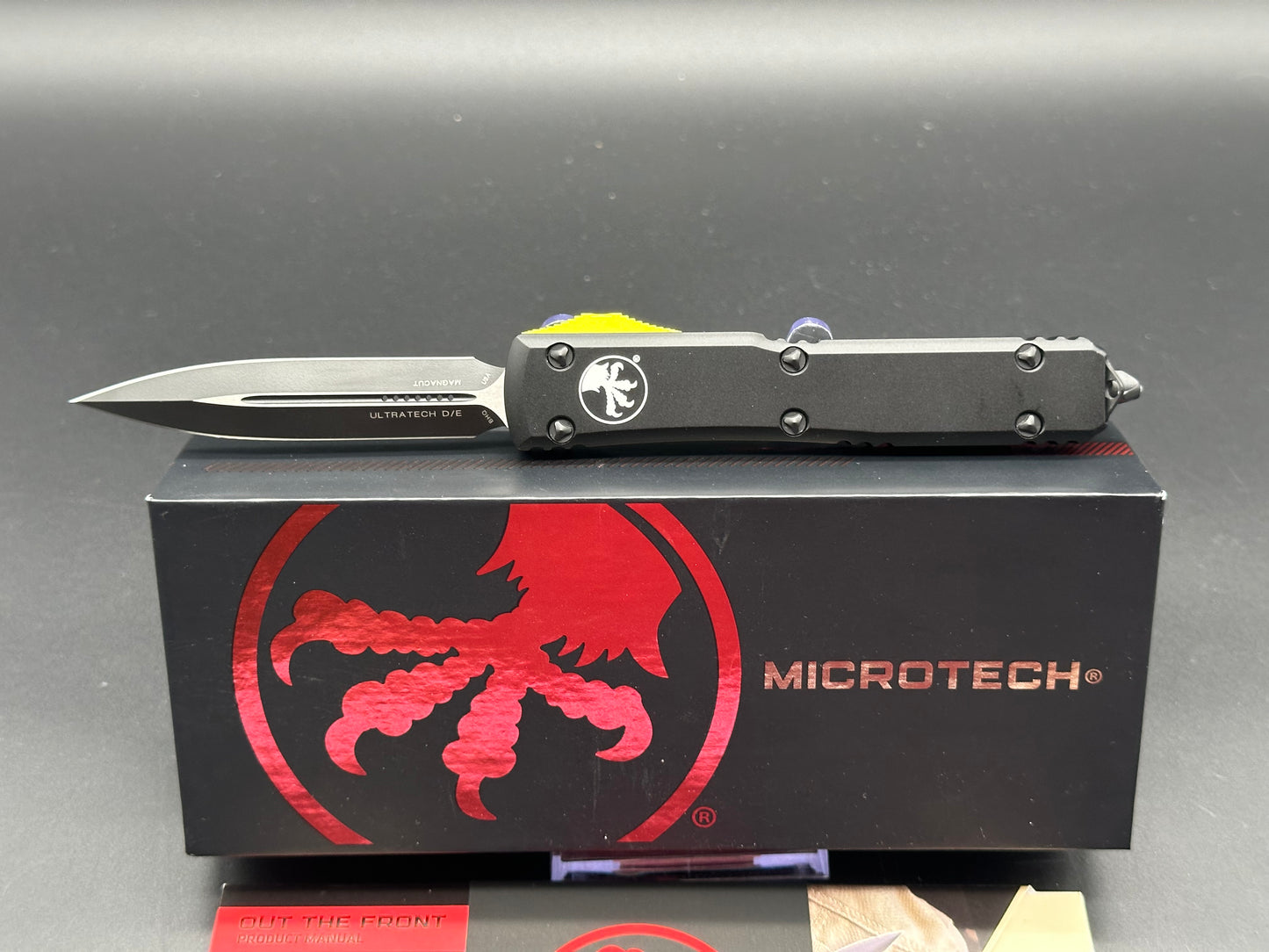 Microtech MagnaCut Ultratech D/E OTF Automatic Knife (3.4" Black)