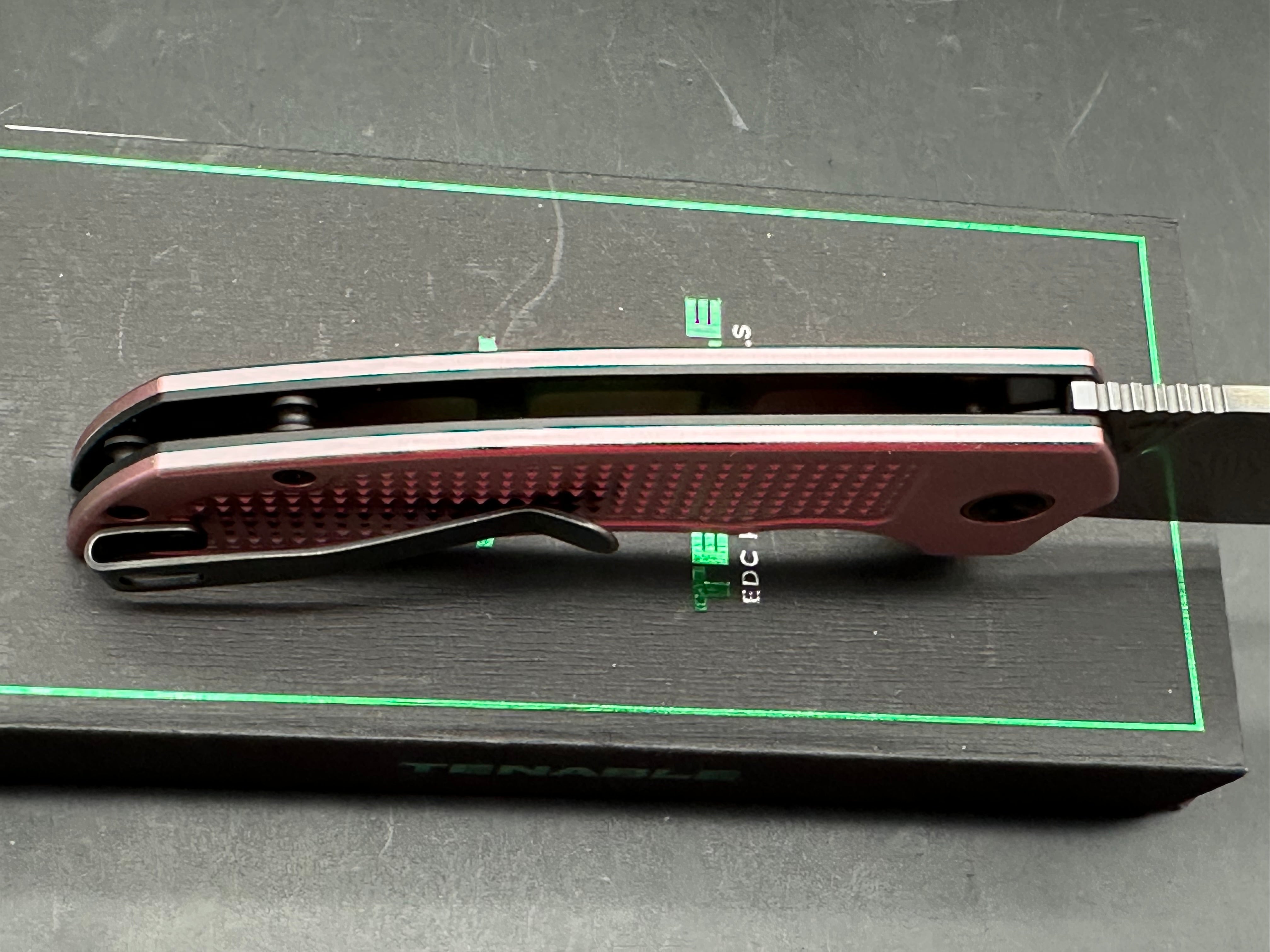 Entity Button Lock Flipper Knife - 3.52'' Water Ripple Damascus Blade| Rose Gold Aluminum Handle