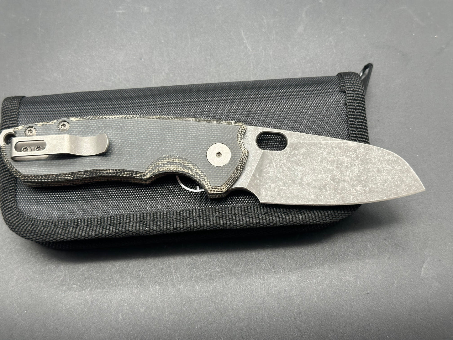 URBAN EDC F5.5 - Blue Denim MICARTA W/ ACID-ETCHED M390 BLADE