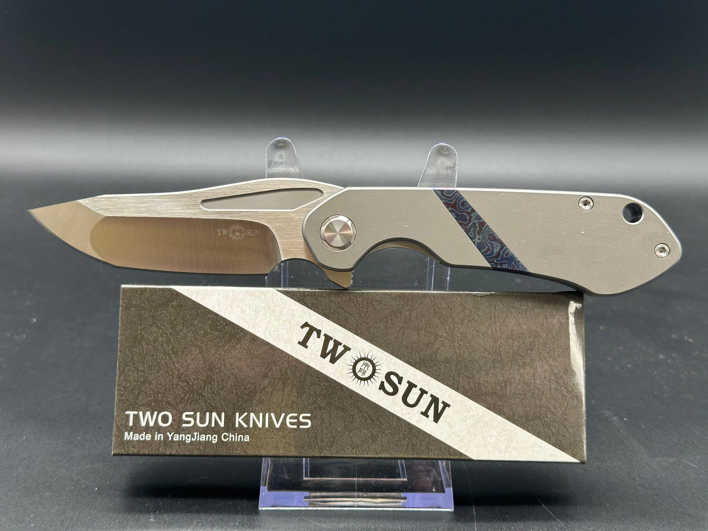 TwoSun TS172 Ti/timascus inlay w/M390 blade